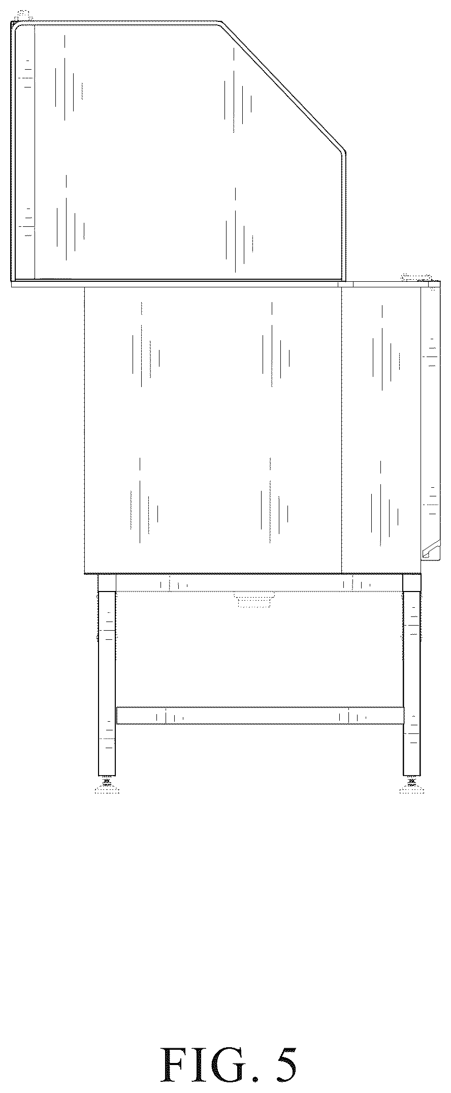 Patent USD1124530 Figure 5 – Pet bathing table