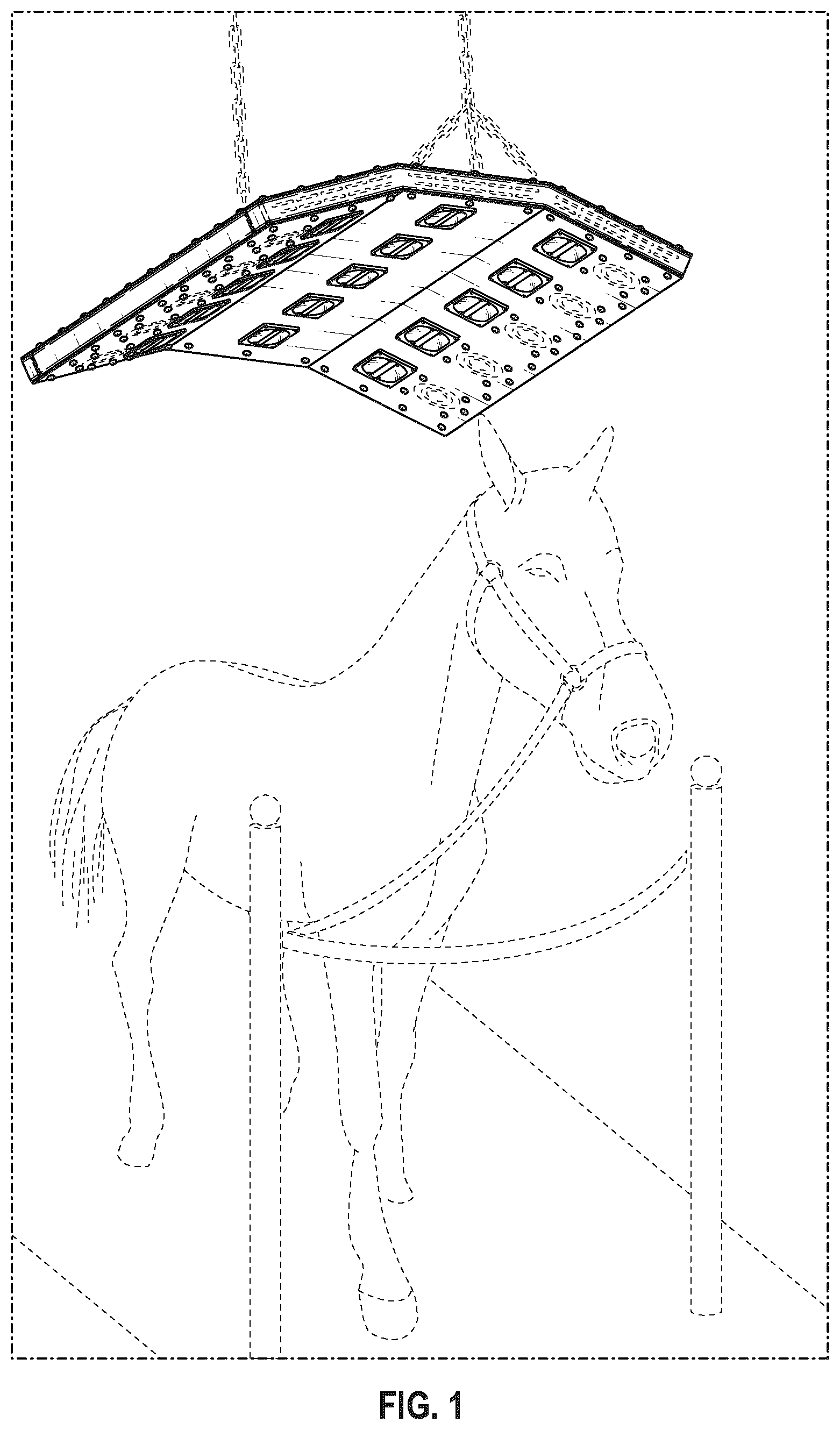 Patent USD1124536 Figure 1 – Horse solarium