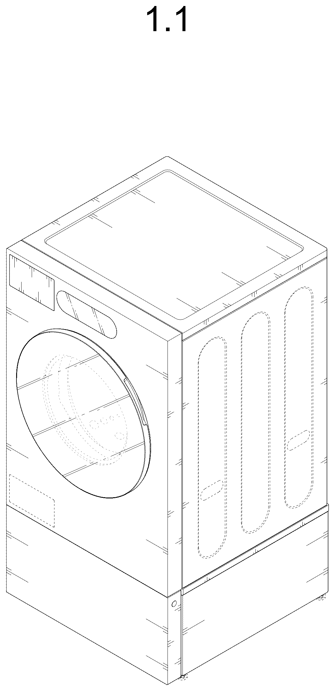 Patent USD1124544 Figure 1 – Electric washing machine