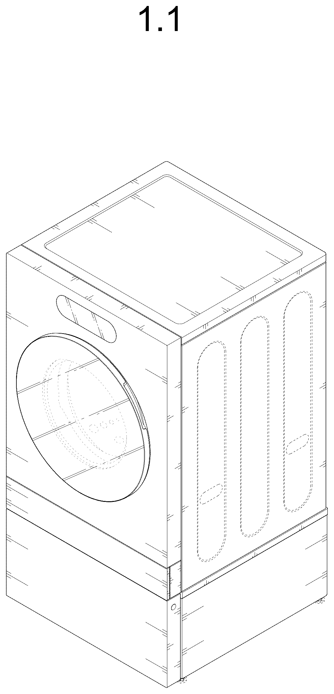 Patent USD1124545 Figure 1 – Electric washing machine