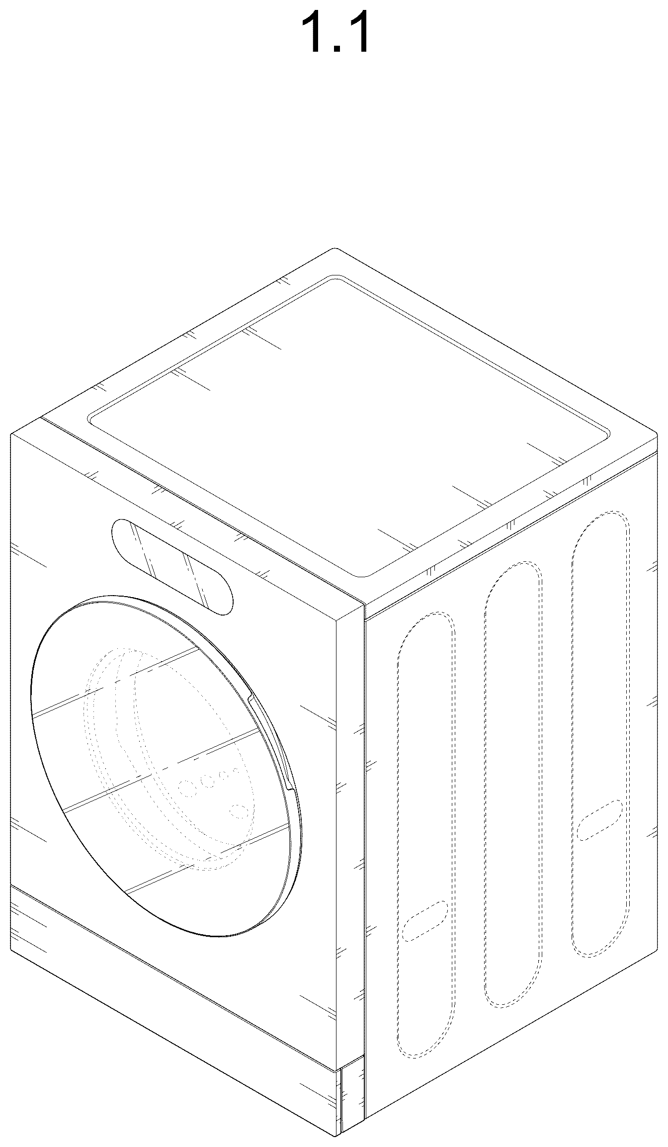Patent USD1124546 Figure 1 – Electric washing machine