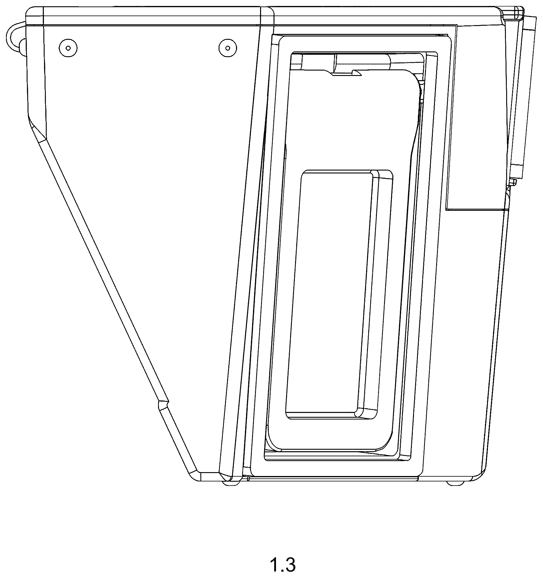 Patent USD1124556 Figure 2 – Dust box for cleaning appliance