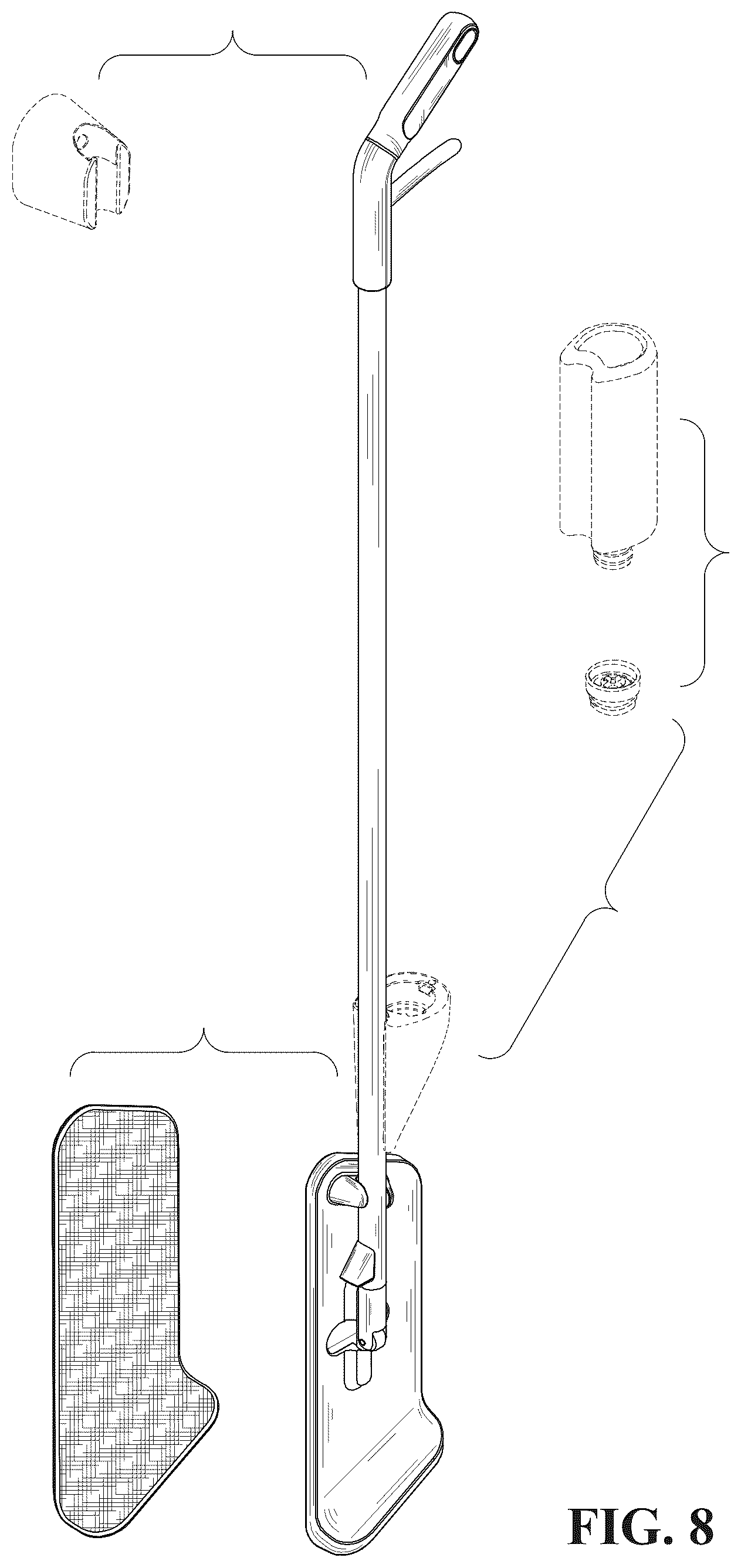 Patent USD1124560 Figure 8 – Mop with spray