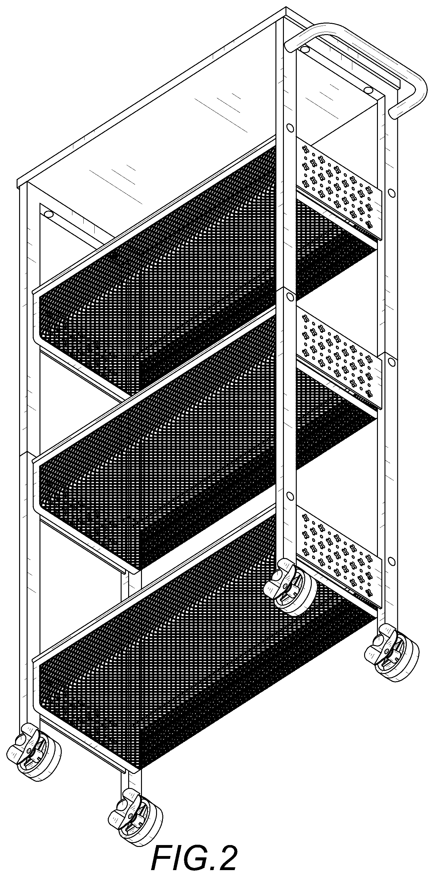 Patent USD1124569 Figure 2 – Mesh cart
