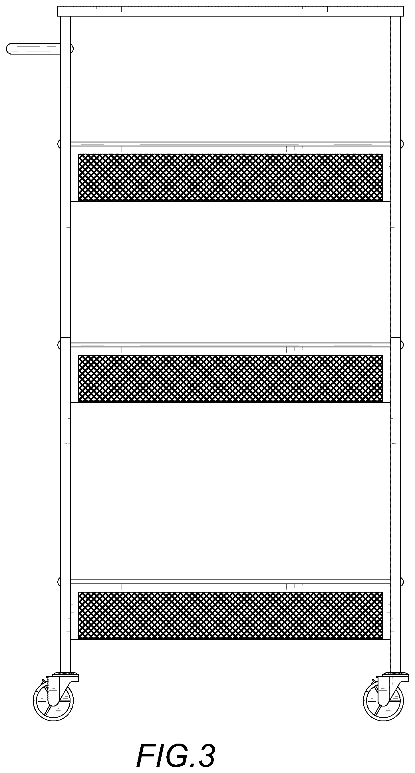 Patent USD1124569 Figure 3 – Mesh cart