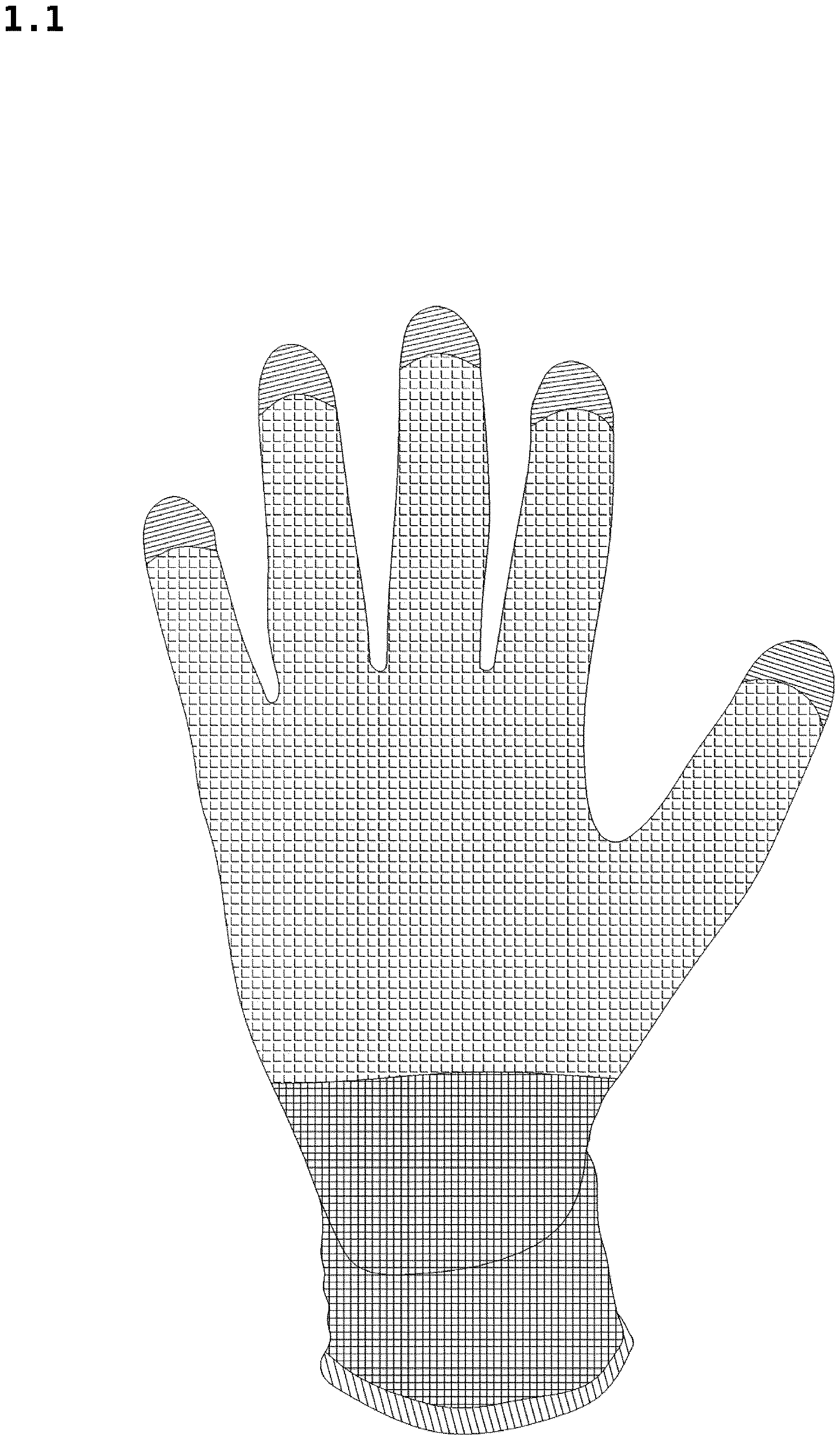 Patent USD1124582 Figure 1 – Glove