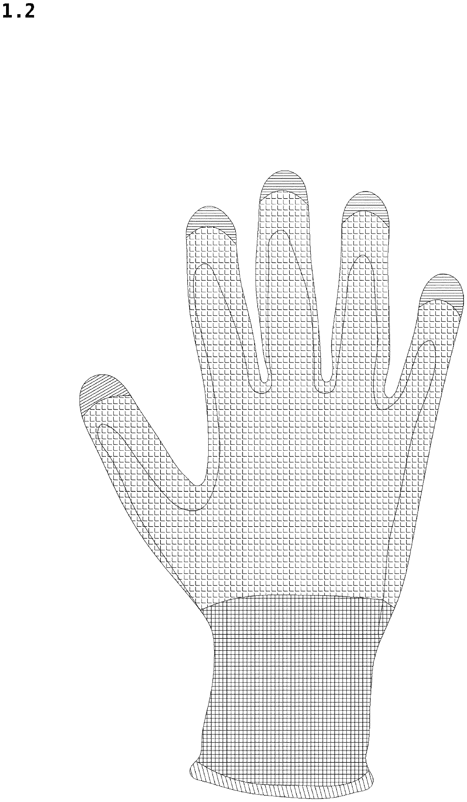 Patent USD1124582 Figure 2 – Glove