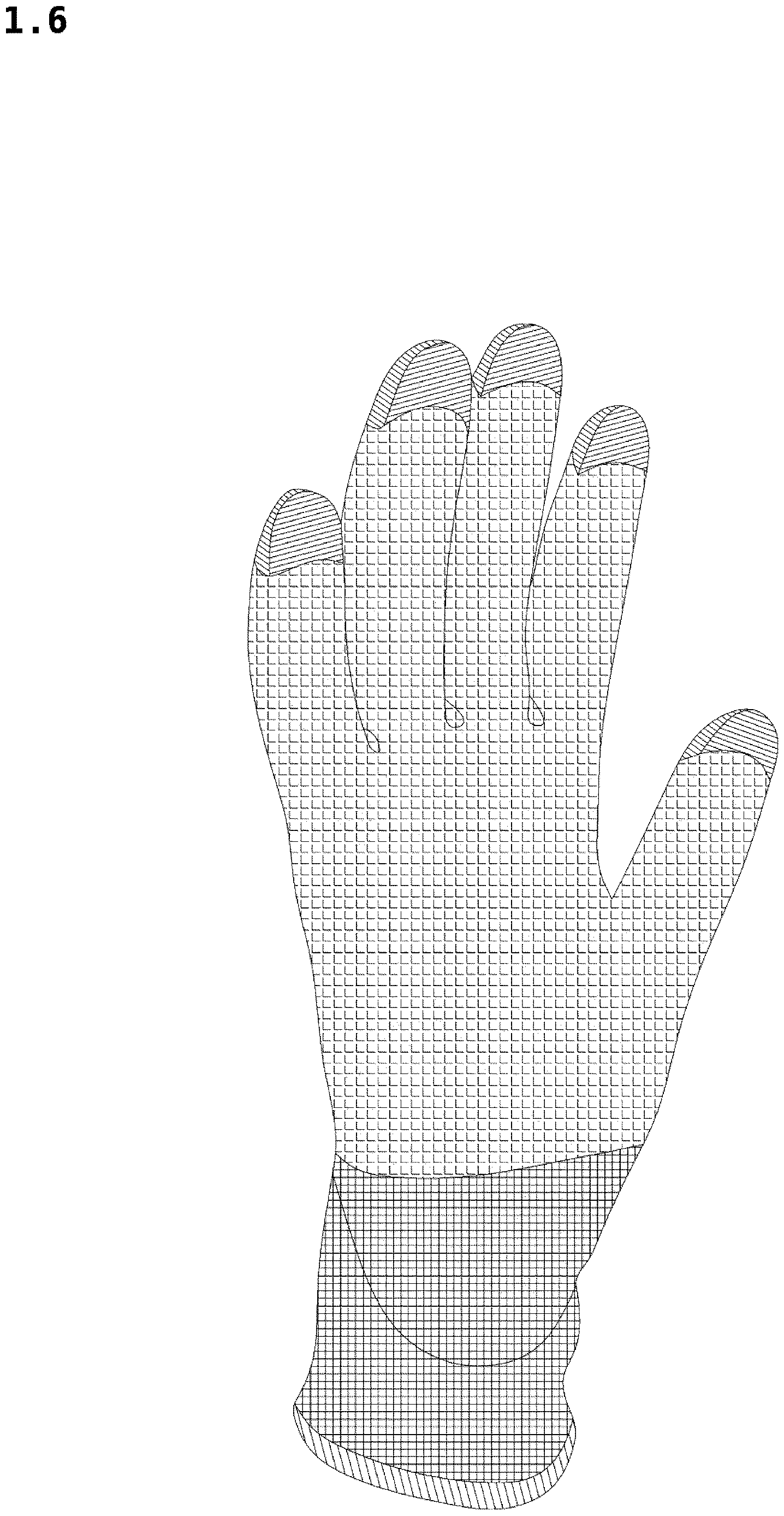 Patent USD1124582 Figure 6 – Glove