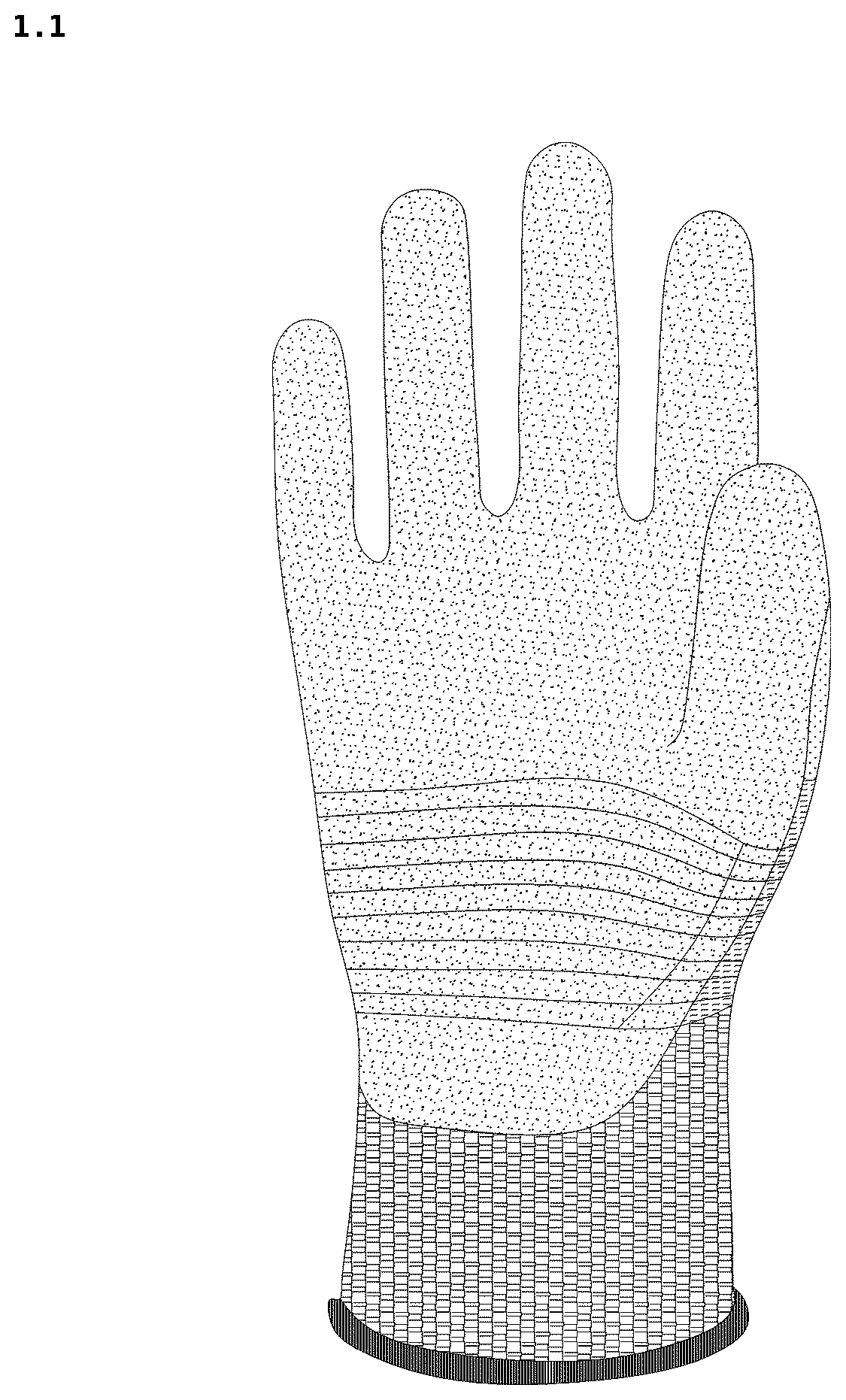 Patent USD1124583 Figure 1 – Glove