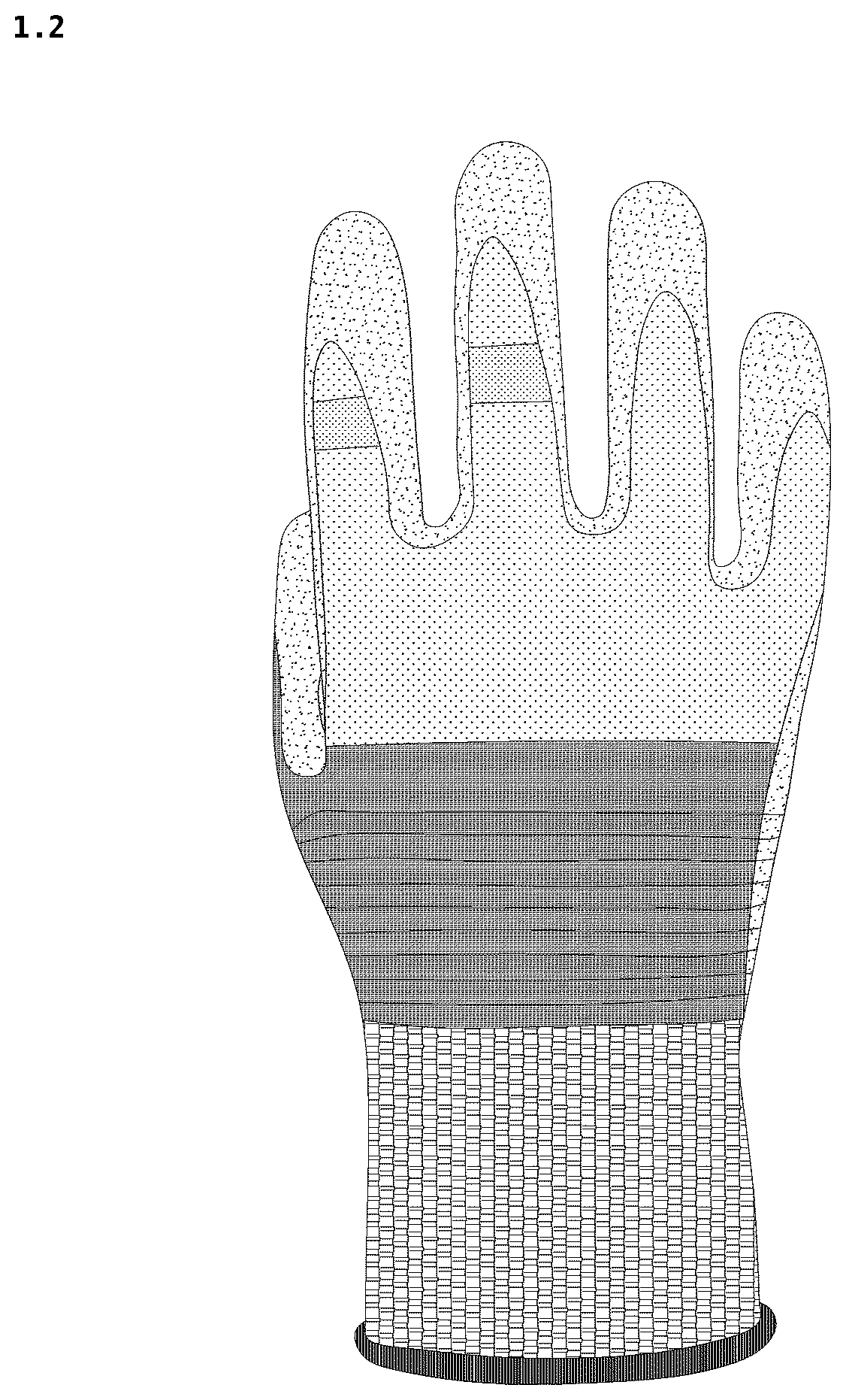 Patent USD1124583 Figure 2 – Glove