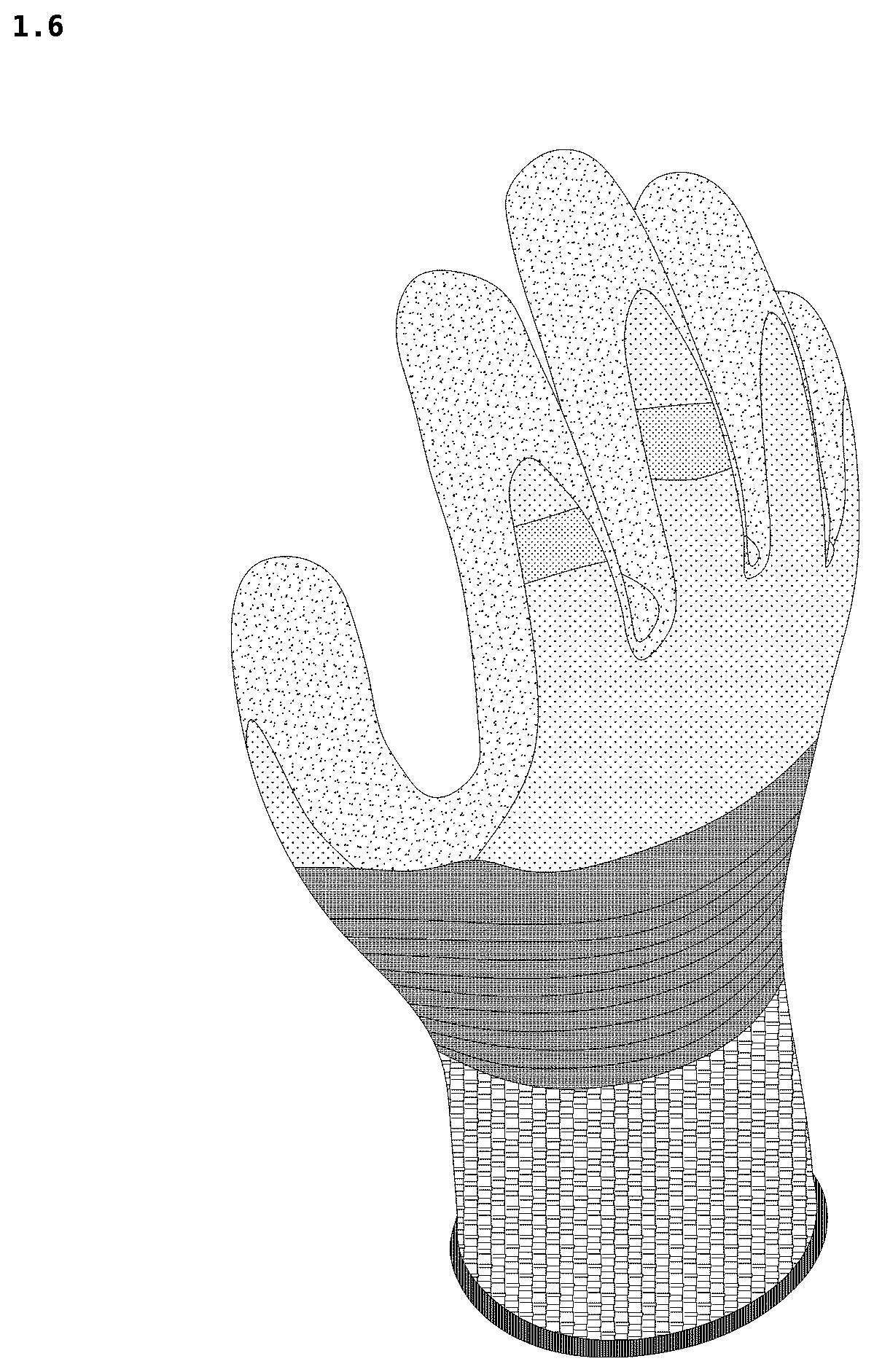 Patent USD1124583 Figure 6 – Glove