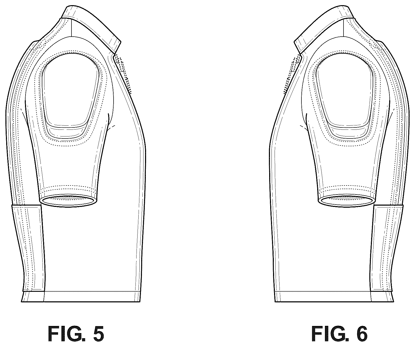 Patent USD1124585 Figure 5 – Protective cycling jersey