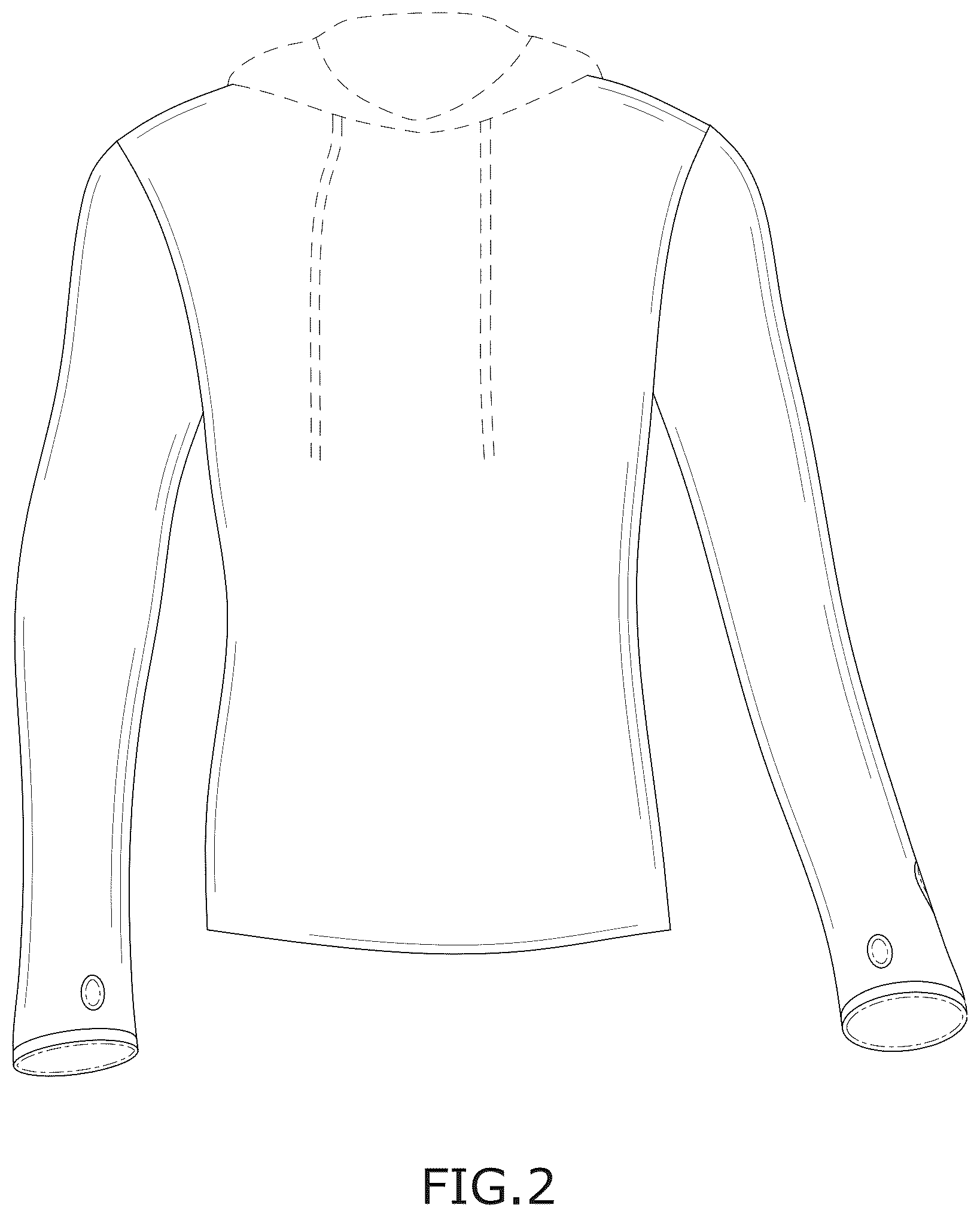 Patent USD1124587 Figure 2 – Sports shirt with accessory hole