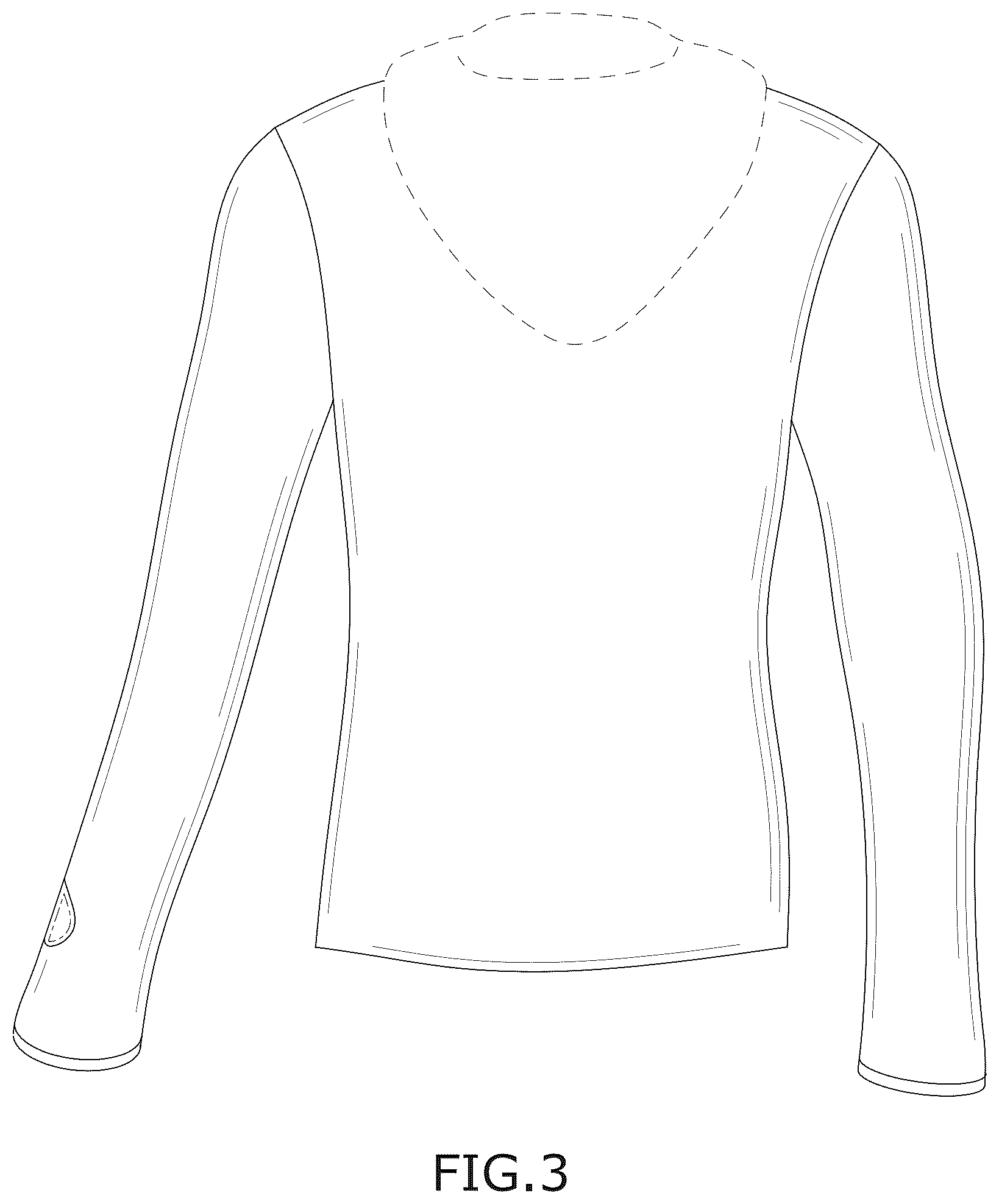Patent USD1124587 Figure 3 – Sports shirt with accessory hole