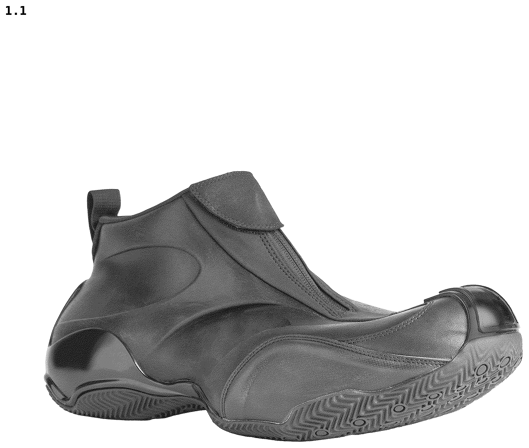 Patent USD1124596 Figure 1 – Shoe