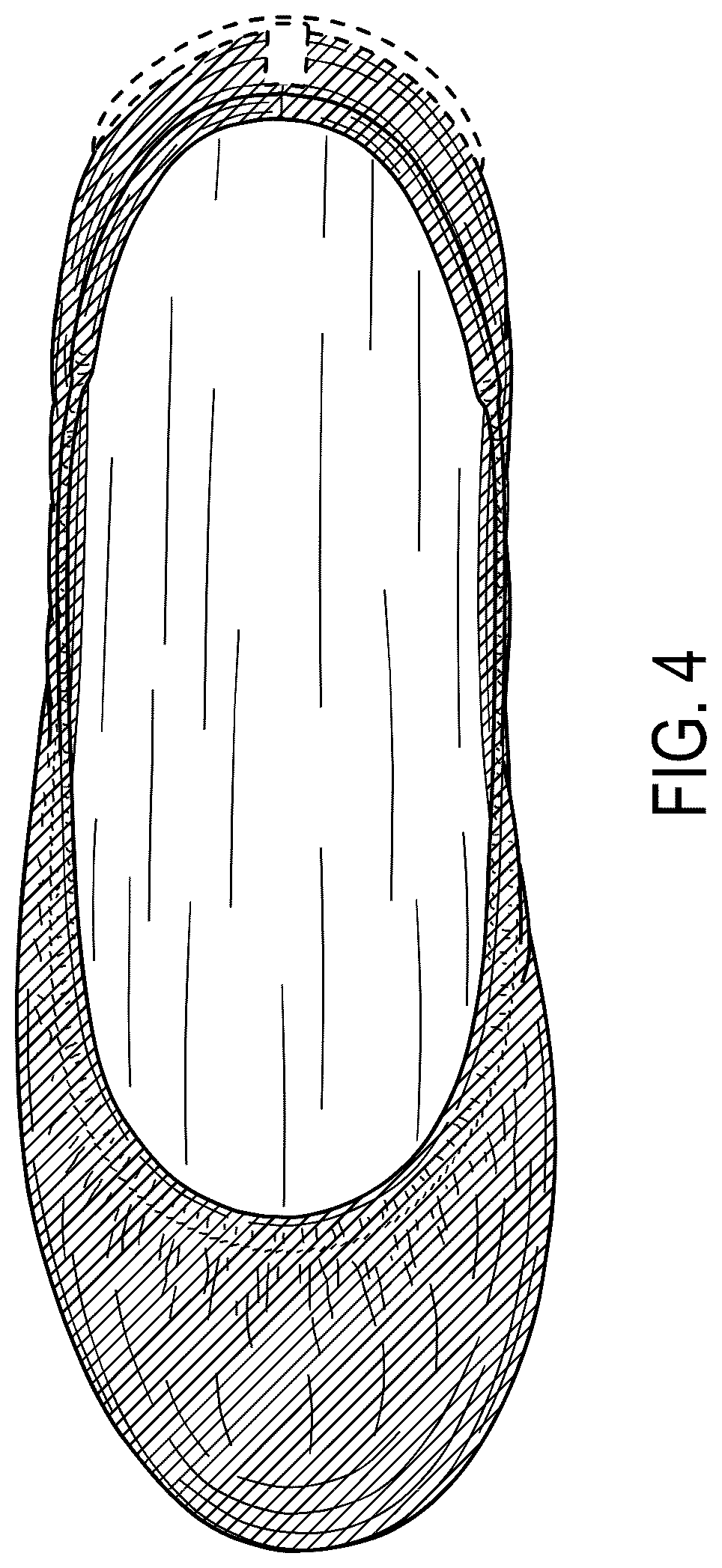 Patent USD1124602 Figure 4 – Ballet shoe with red outsole patch and contrasting upper