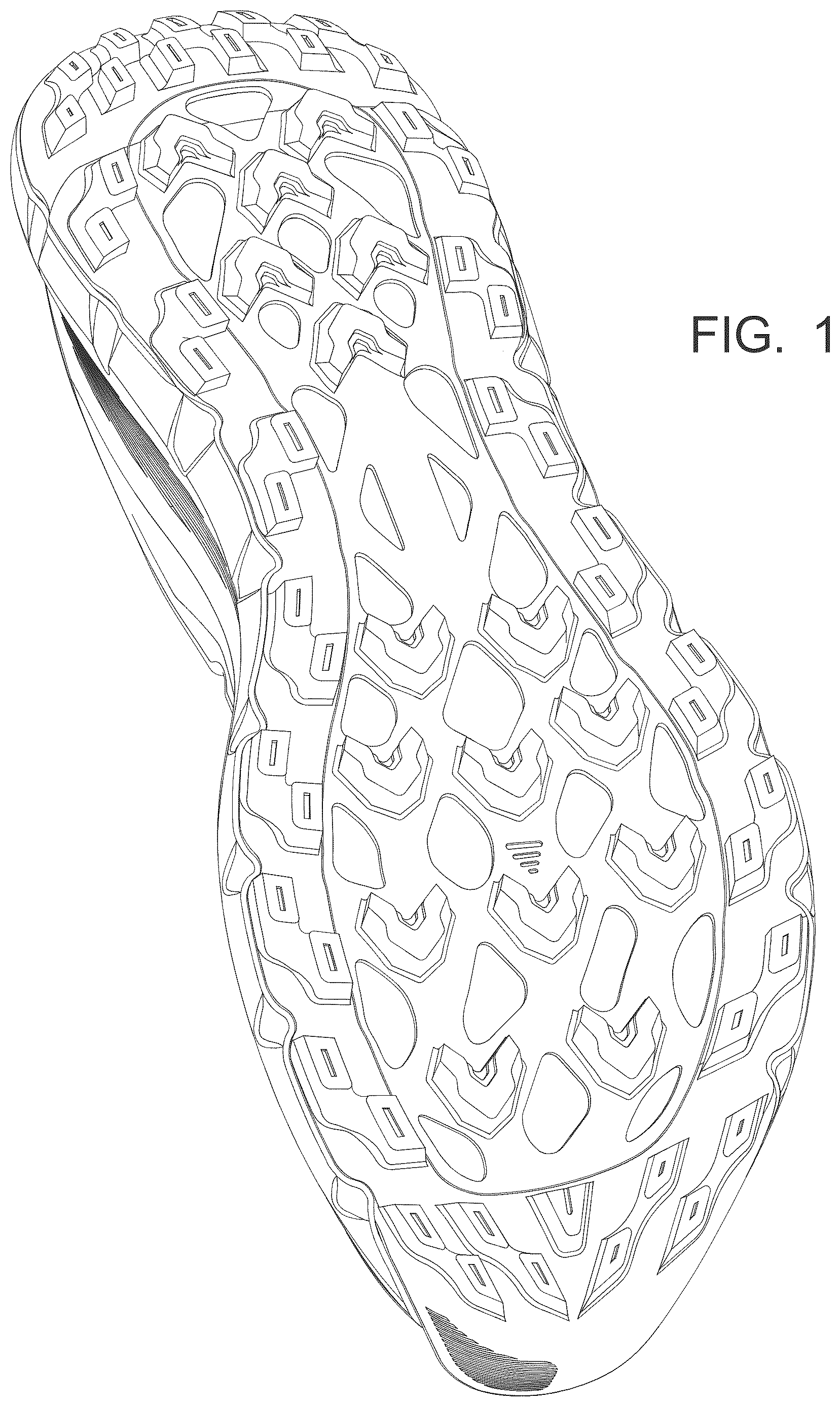 Patent USD1124613 Figure 1 – Footwear sole