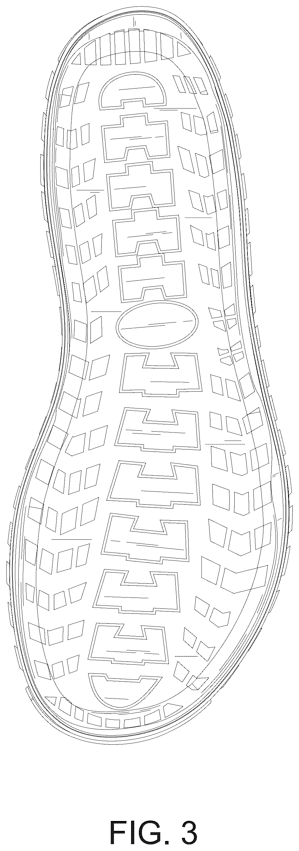 Patent USD1124616 Figure 3 – Shoe sole