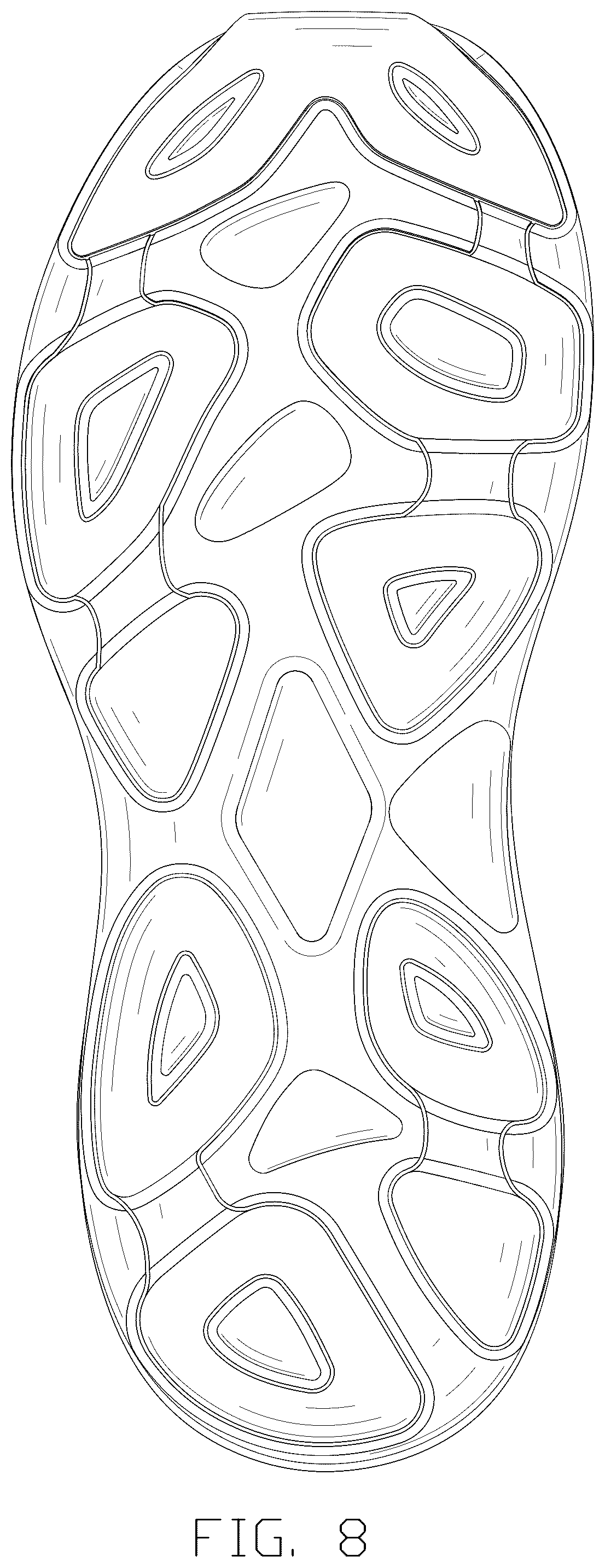 Patent USD1124619 Figure 8 – Footwear sole