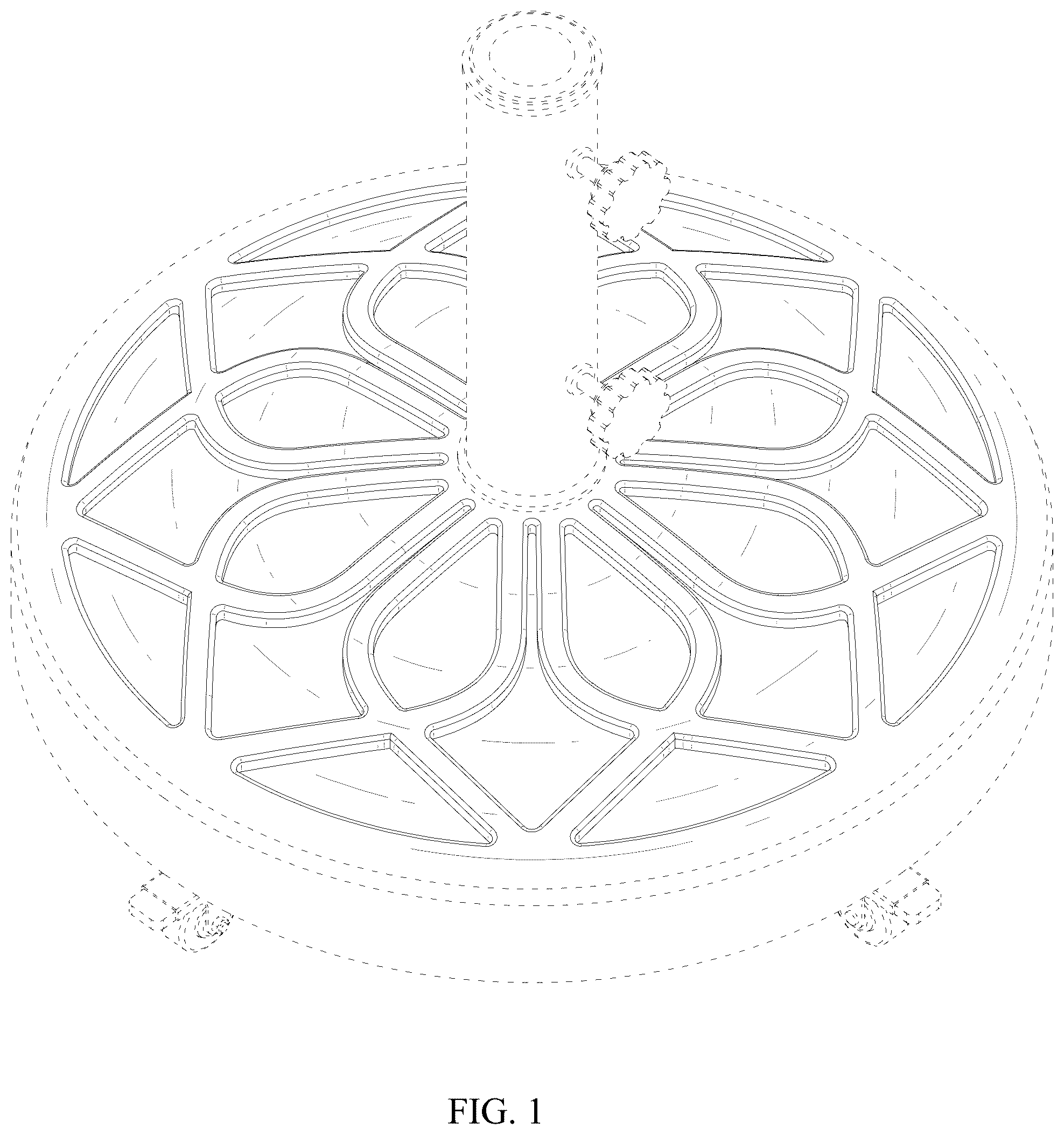 Patent USD1124627 Figure 1 – Umbrella base