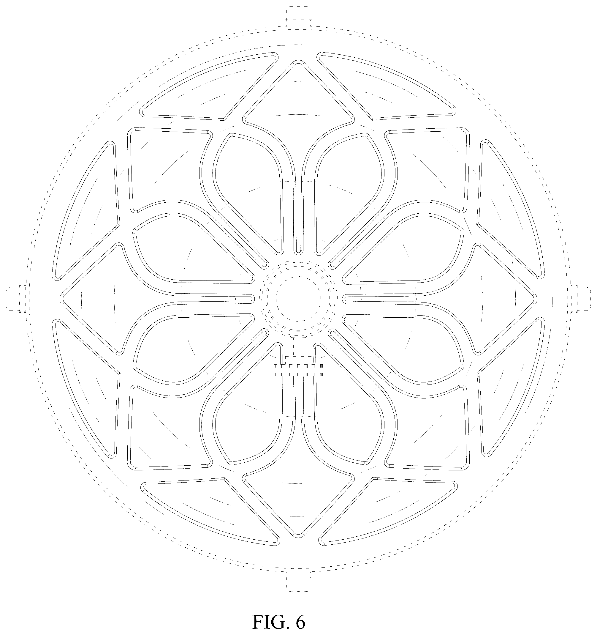 Patent USD1124627 Figure 6 – Umbrella base