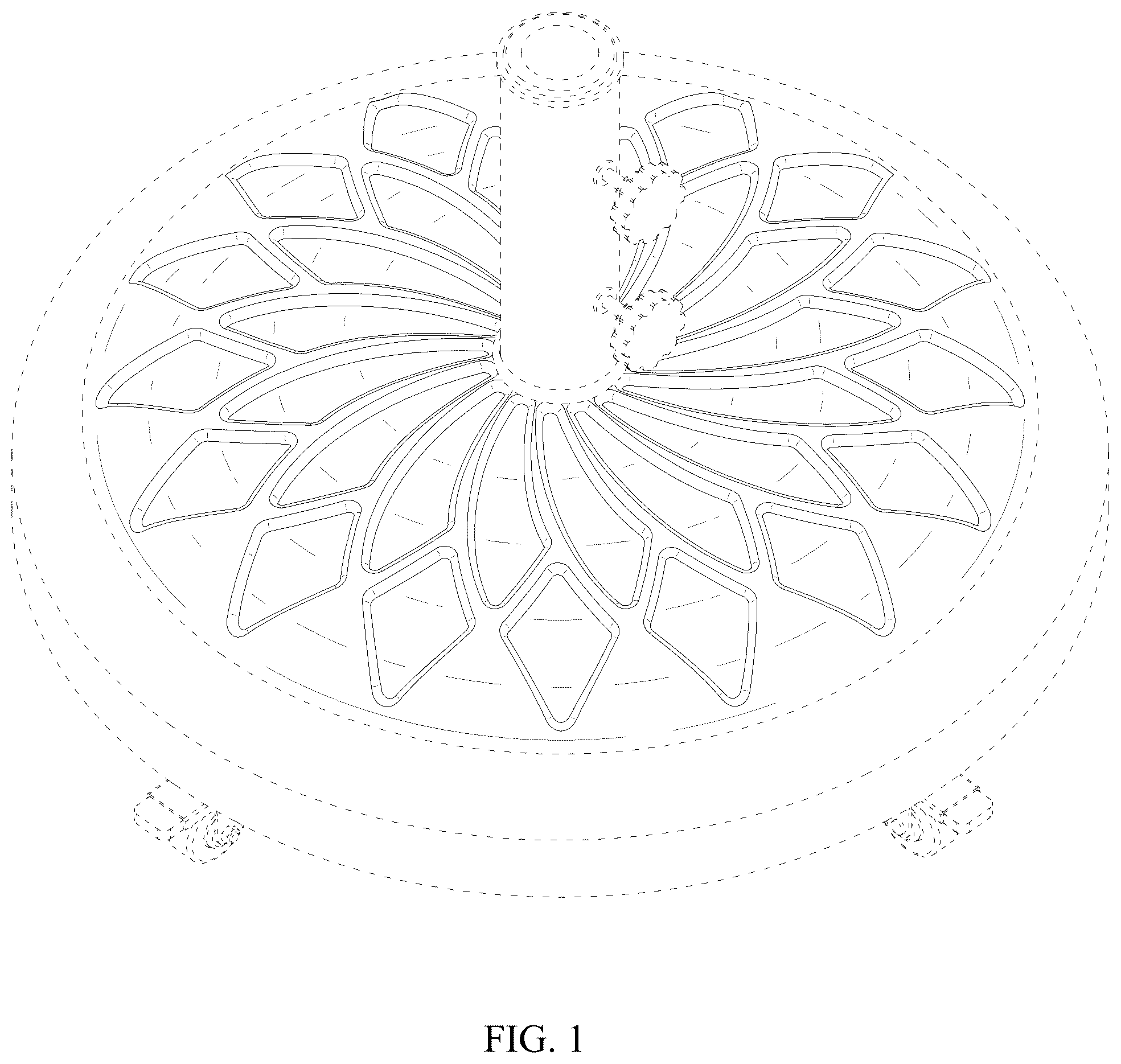 Patent USD1124628 Figure 1 – Umbrella base