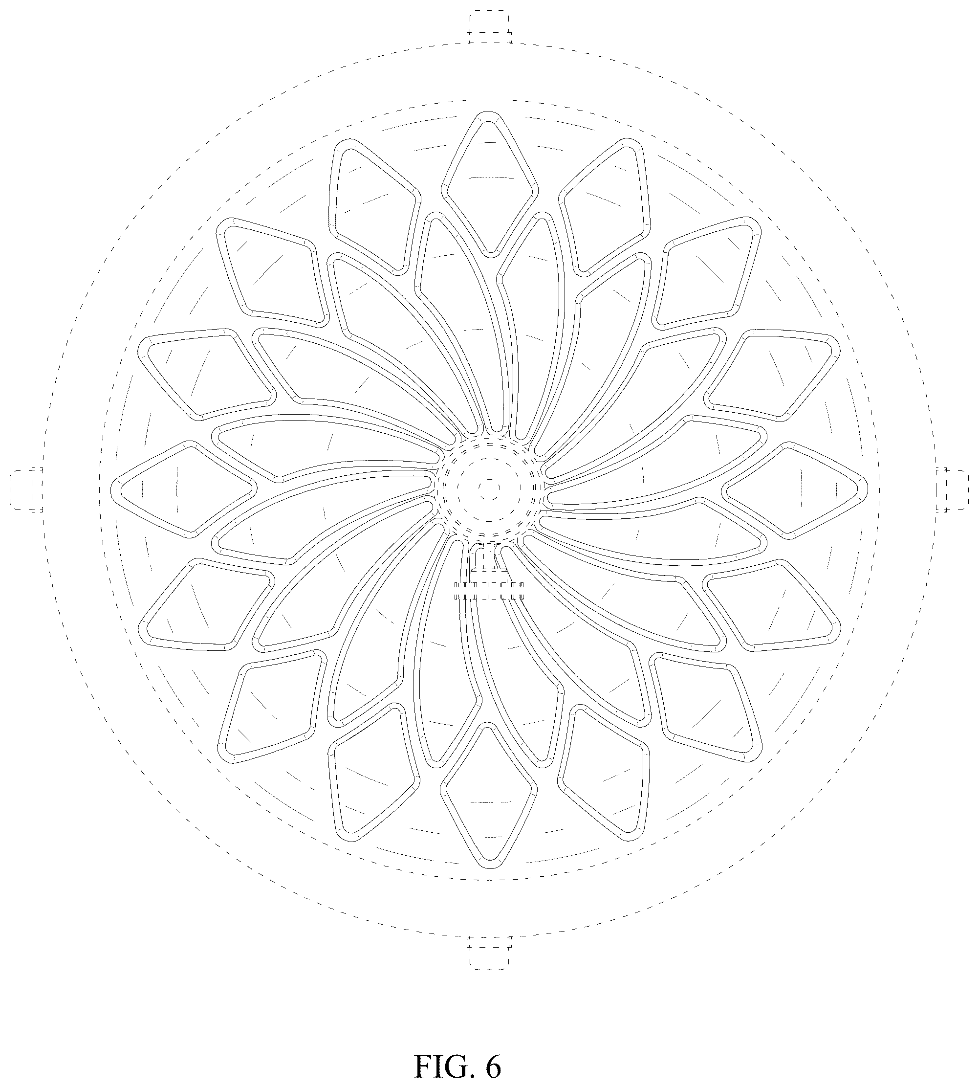 Patent USD1124628 Figure 6 – Umbrella base