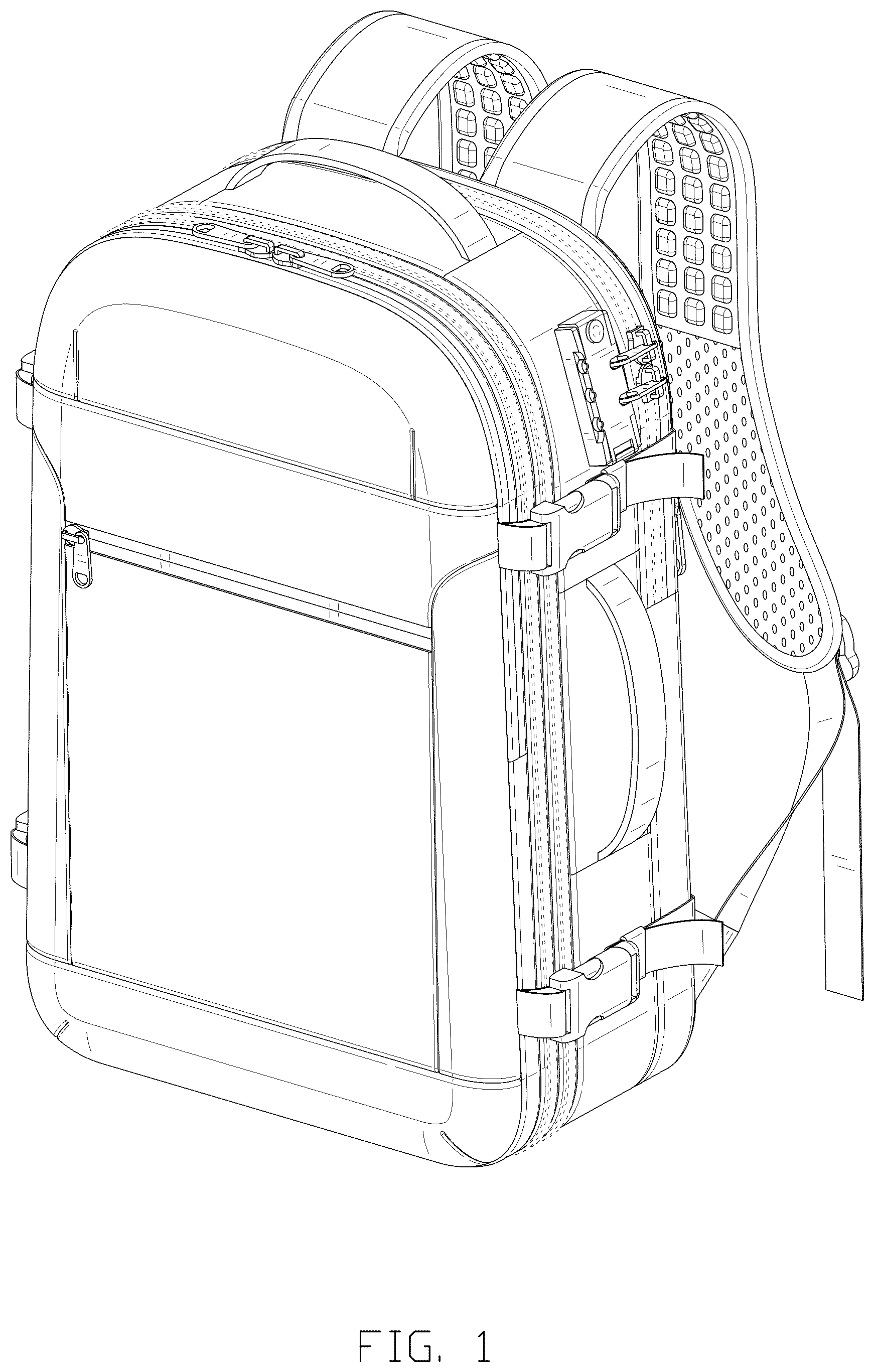 Patent USD1124639 Figure 1 – Travel backpack