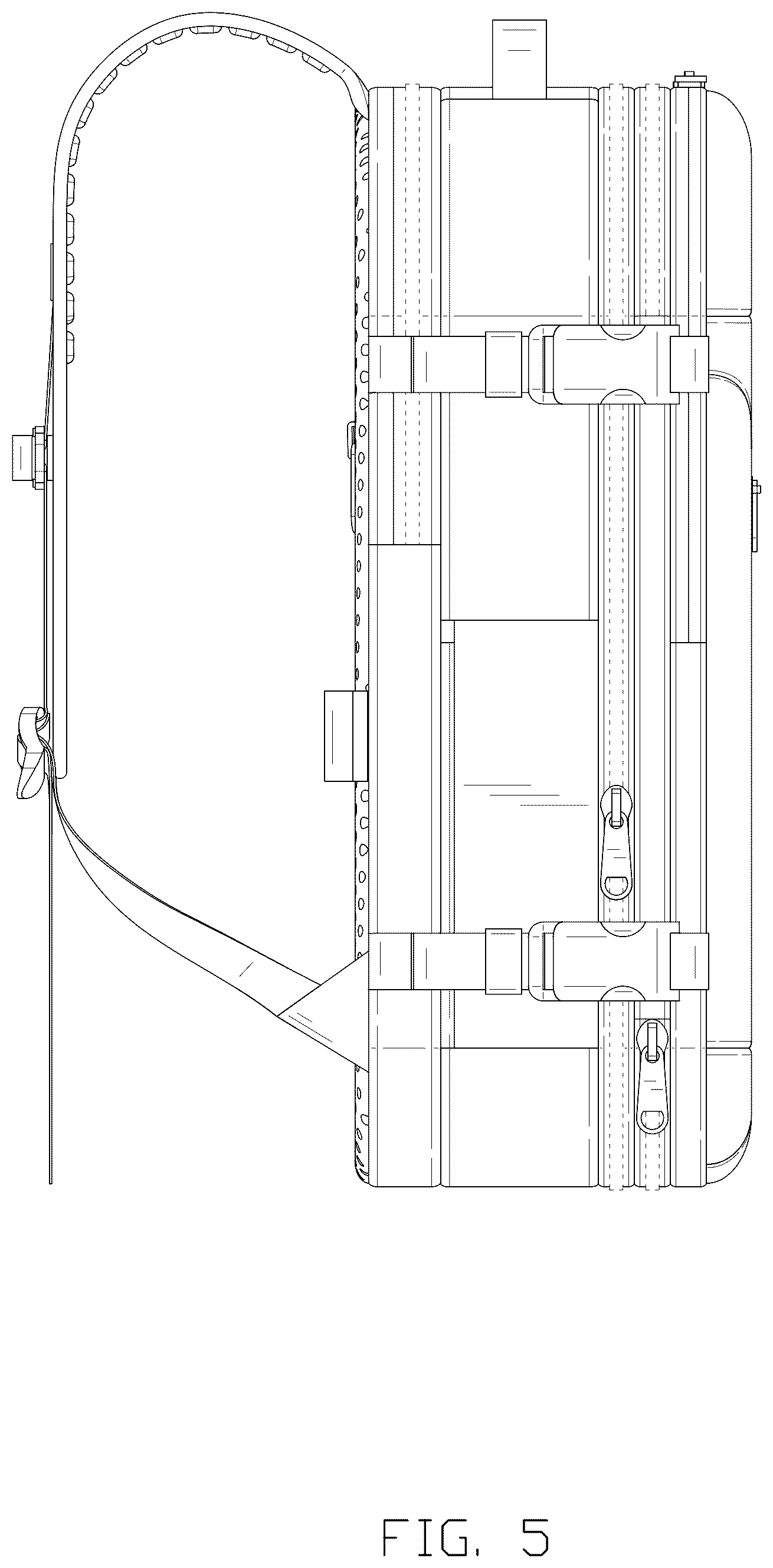 Patent USD1124639 Figure 5 – Travel backpack