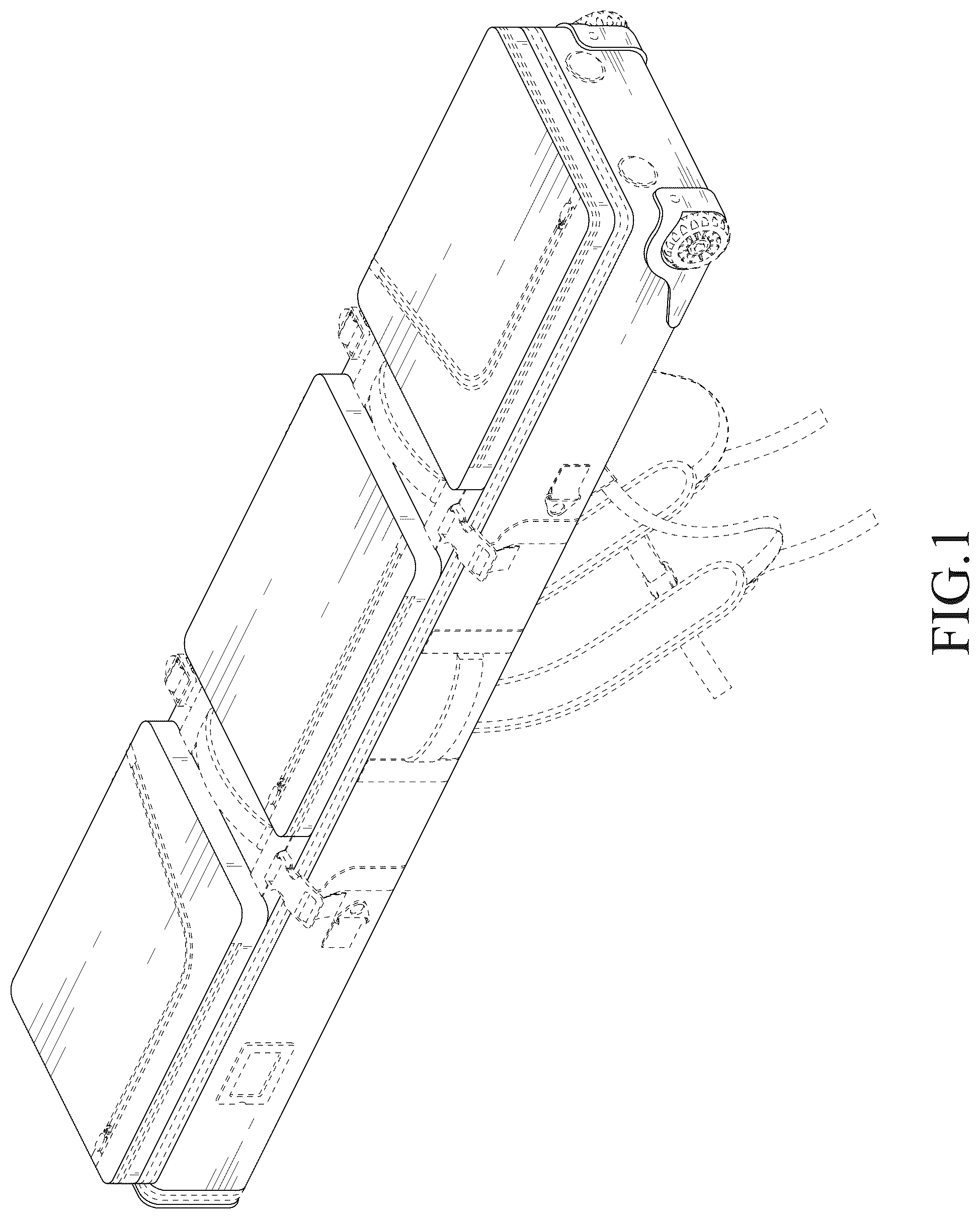 Patent USD1124647 Figure 1 – Snowboard bag
