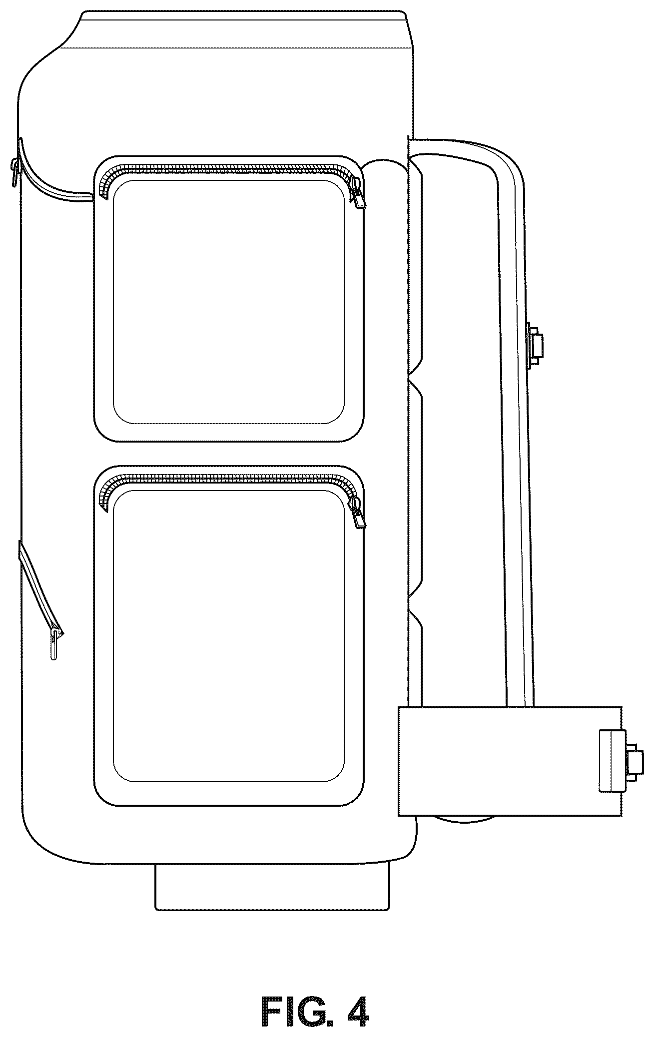 Patent USD1124648 Figure 4 – Golf backpack