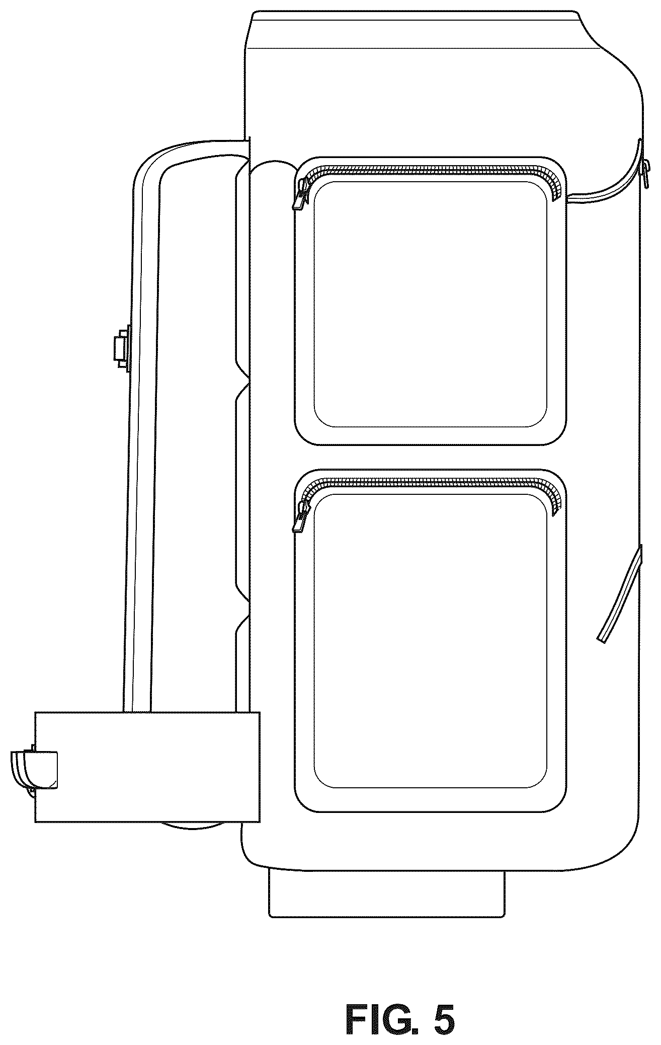 Patent USD1124648 Figure 5 – Golf backpack