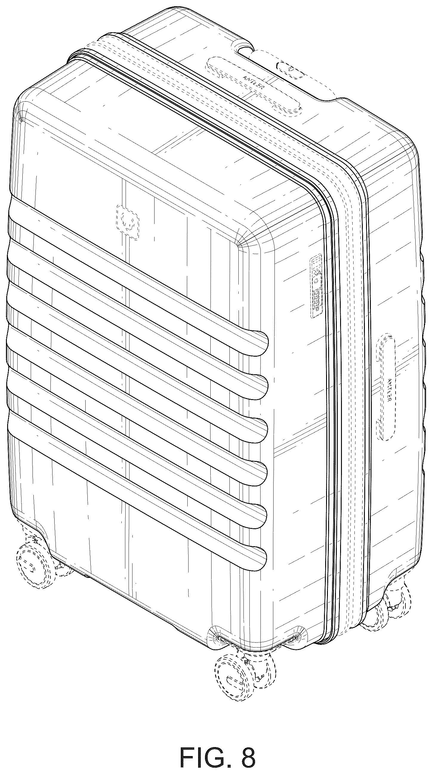 Patent USD1124650 Figure 8 – Suitcase