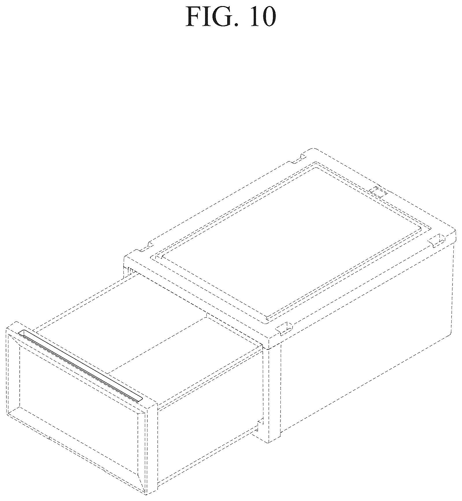 Patent USD1124656 Figure 10 – Front panel of storage case