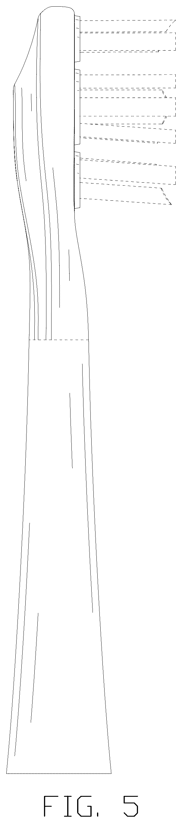 Patent USD1124666 Figure 5 – Toothbrush head