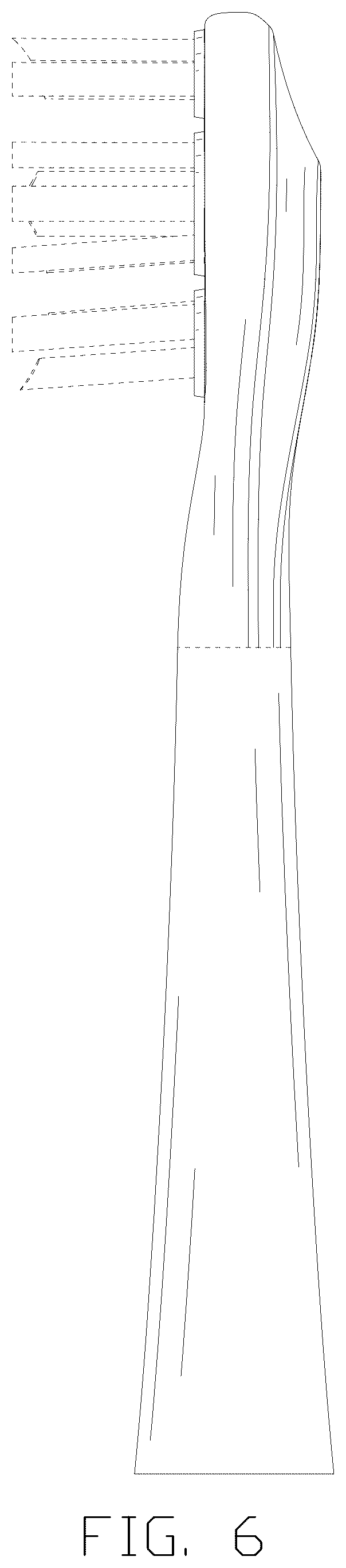 Patent USD1124666 Figure 6 – Toothbrush head