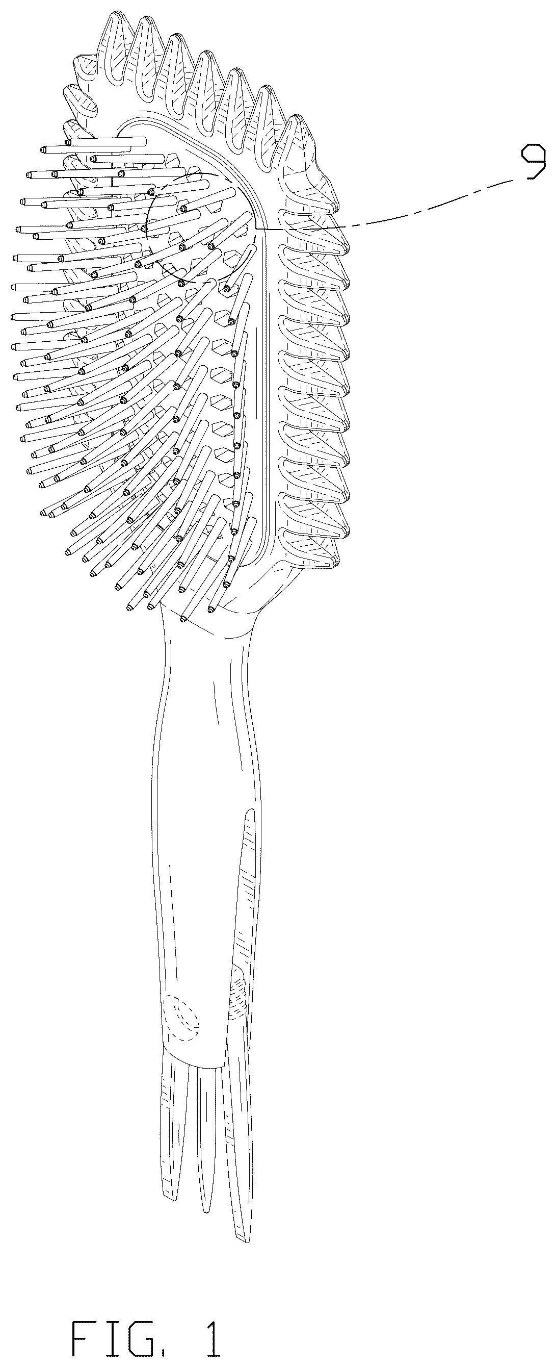 Patent USD1124668 Figure 1 – Combined brush and comb