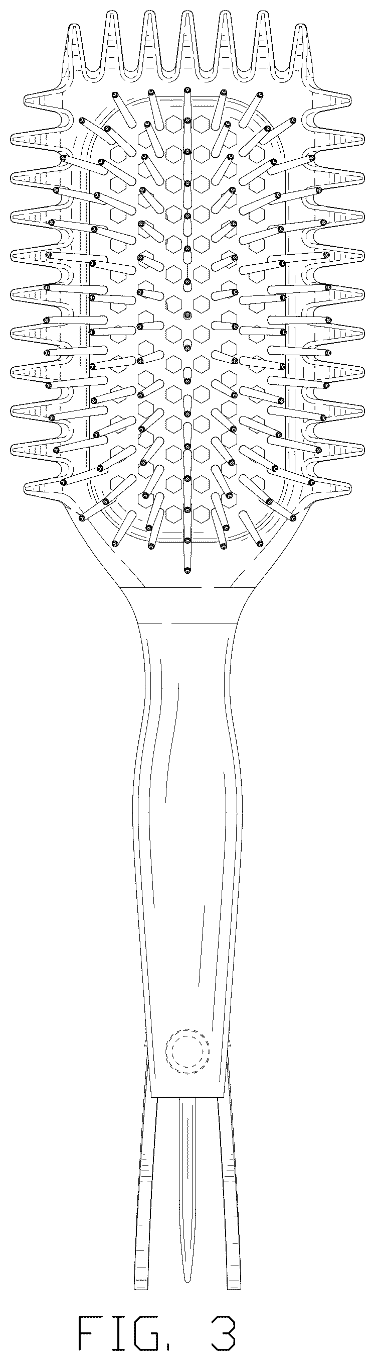 Patent USD1124668 Figure 3 – Combined brush and comb