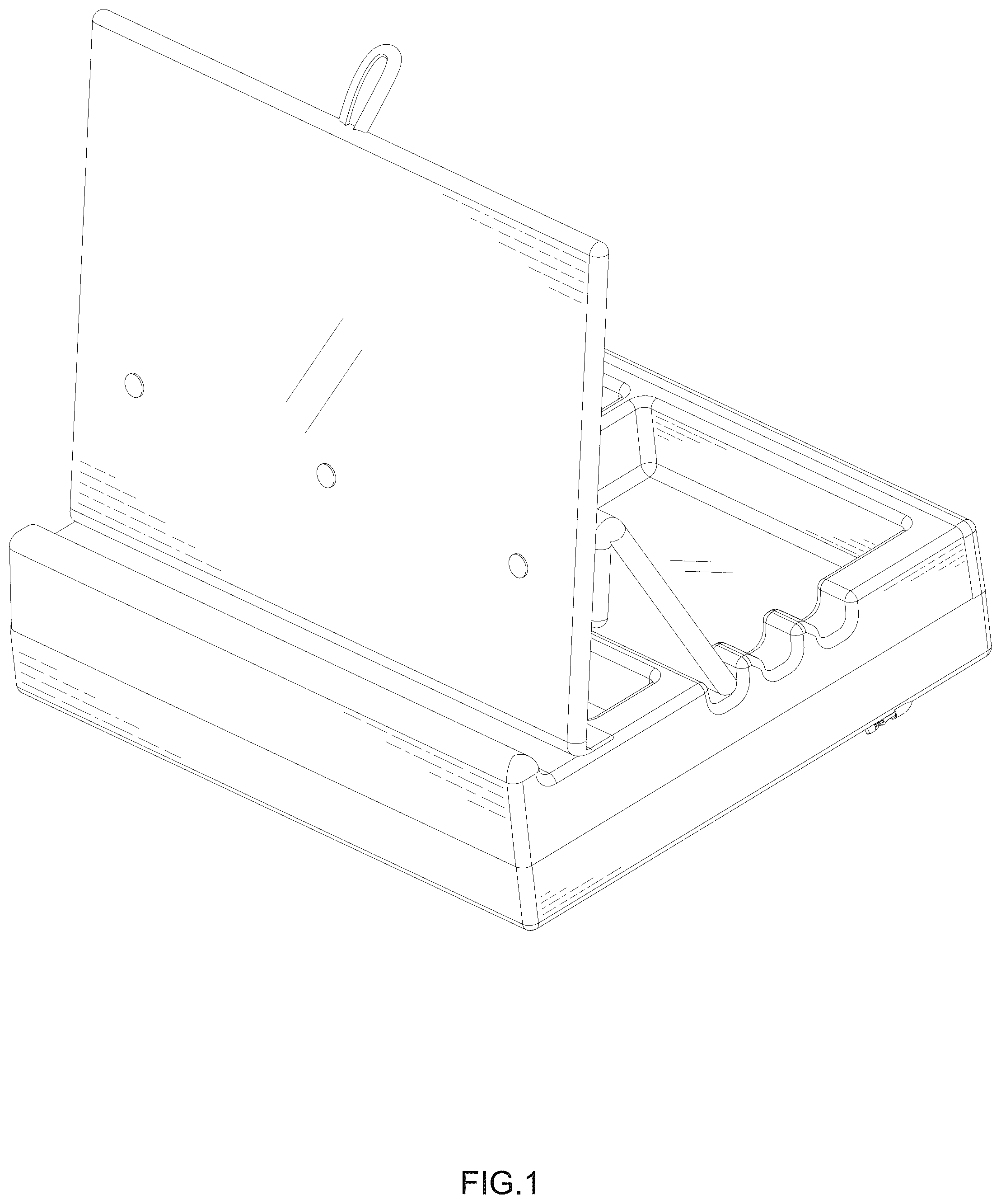 Patent USD1124675 Figure 1 – Reading pillow stand