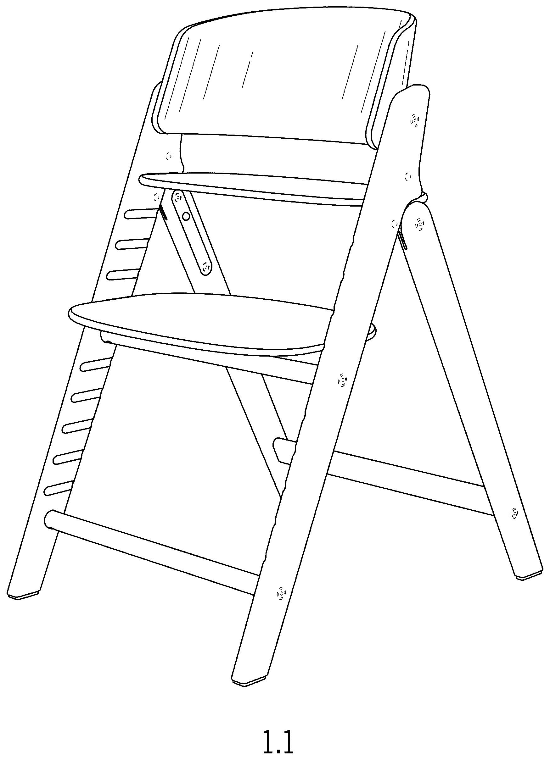 Patent USD1124683 Figure 1 – Infant's highchair