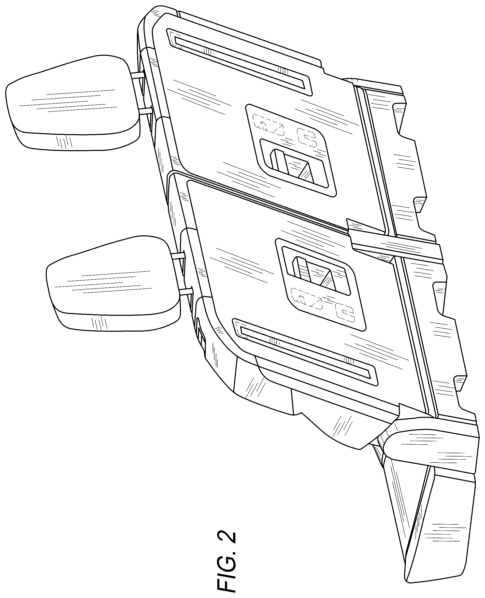 Patent USD1124686 Figure 2 – Reconfigurable seat and headrests for automobile