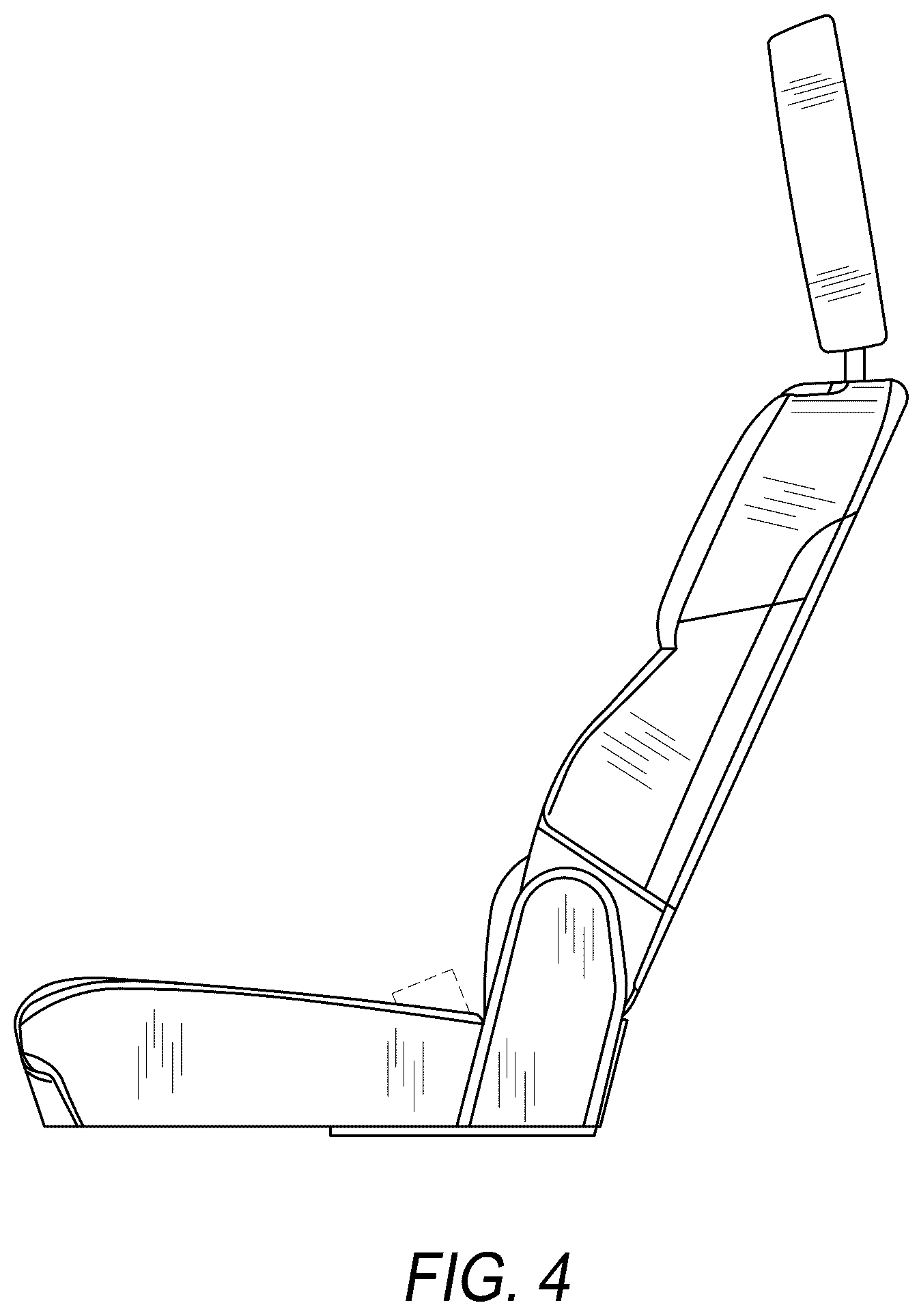 Patent USD1124686 Figure 4 – Reconfigurable seat and headrests for automobile