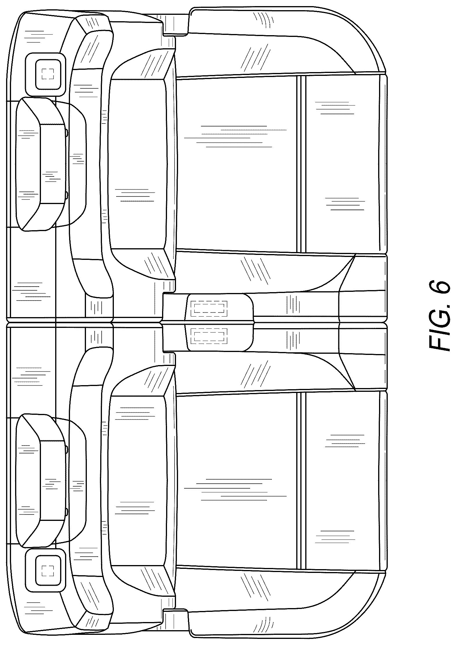 Patent USD1124686 Figure 6 – Reconfigurable seat and headrests for automobile