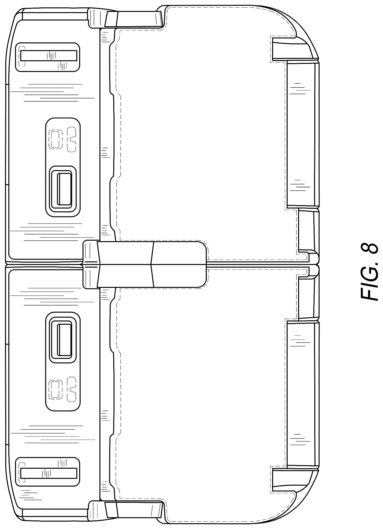 Patent USD1124686 Figure 8 – Reconfigurable seat and headrests for automobile