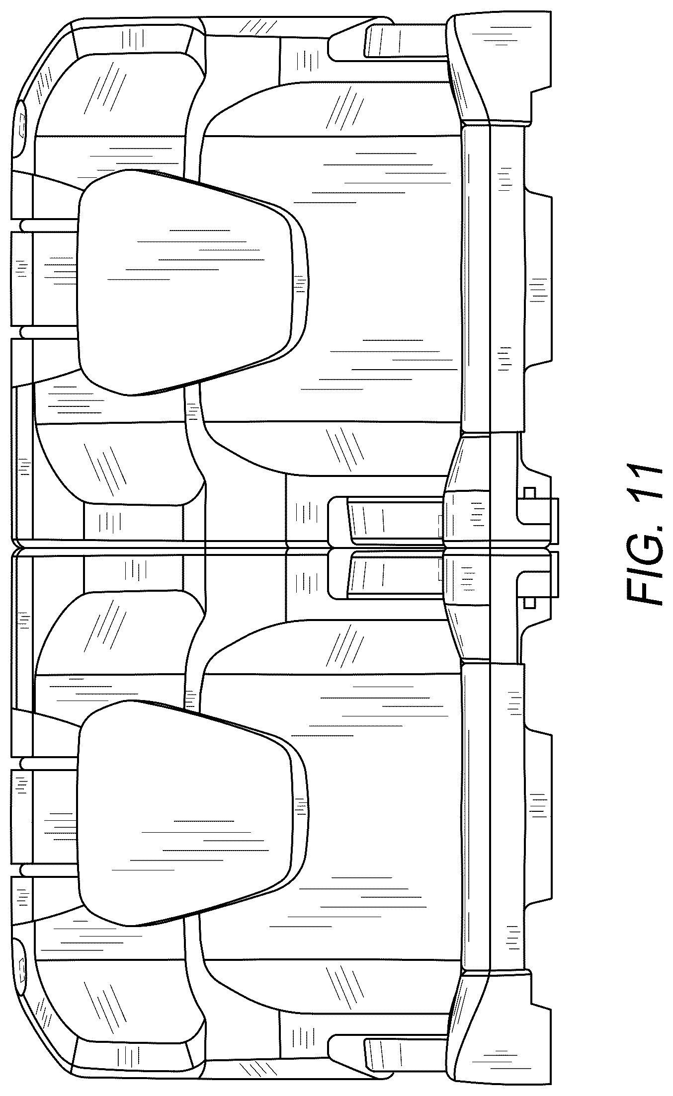 Patent USD1124686 Figure 11 – Reconfigurable seat and headrests for automobile