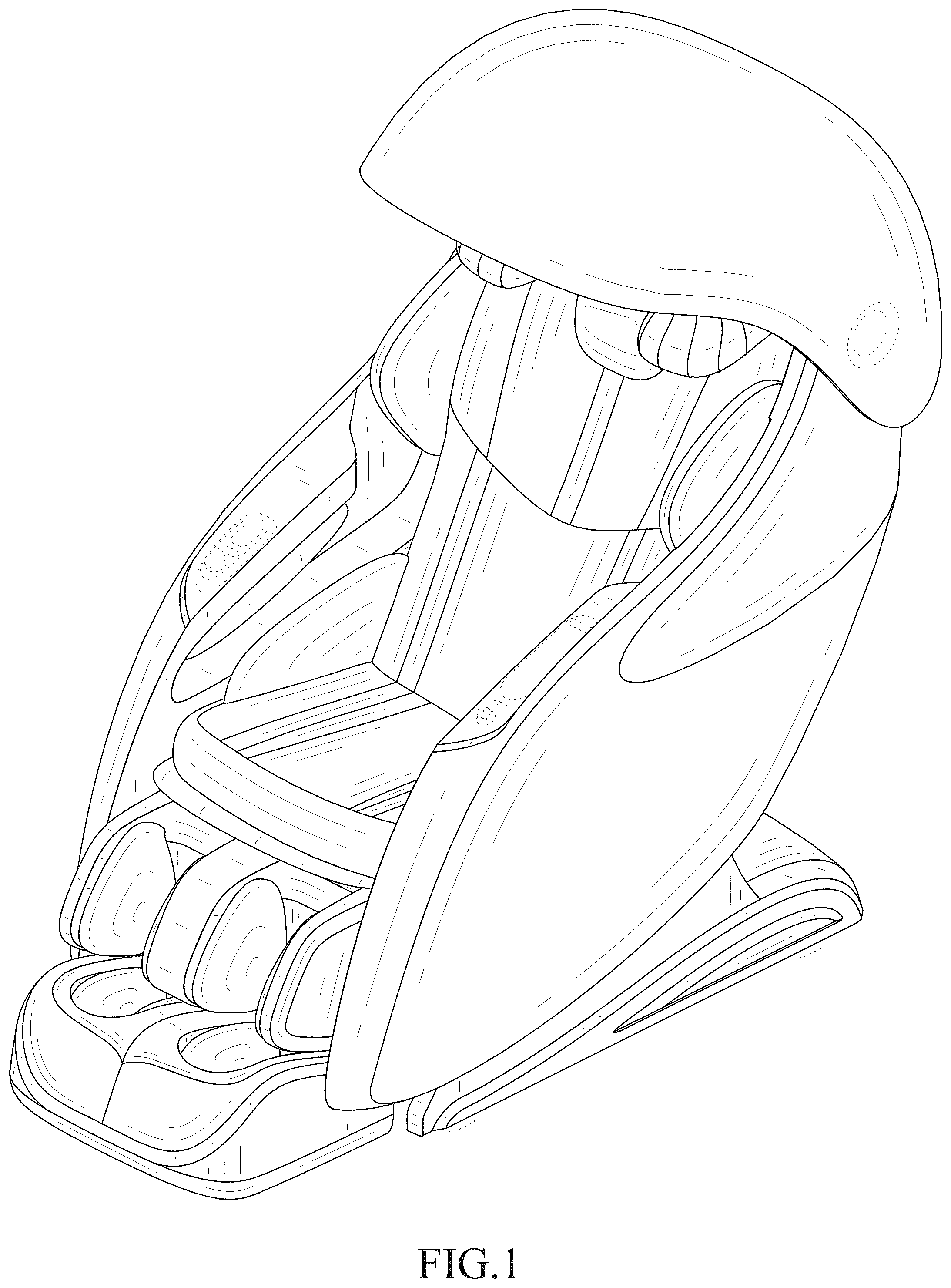 Patent USD1124689 Figure 1 – Massage chair