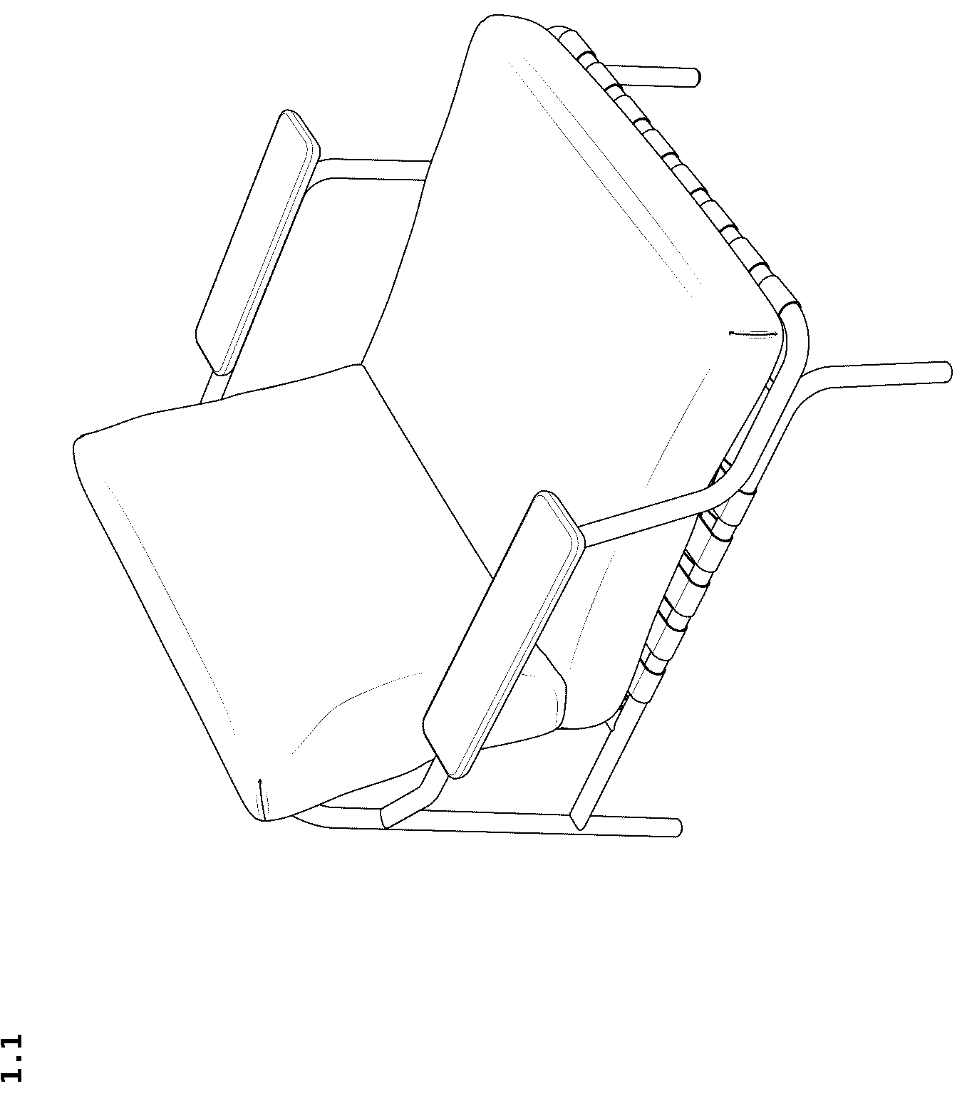 Patent USD1124690 Figure 1 – Armchair