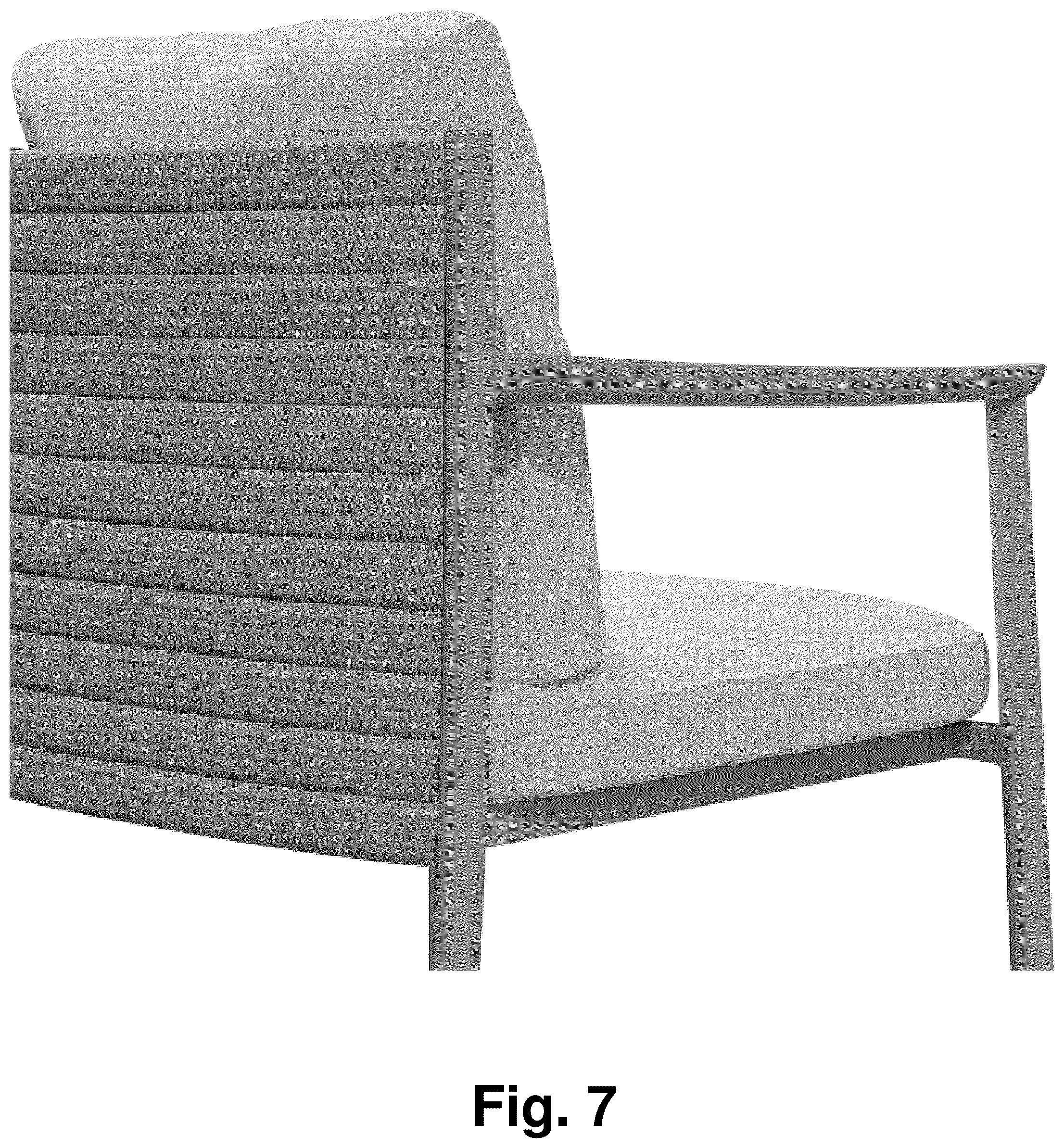 Patent USD1124696 Figure 7 – Armchair