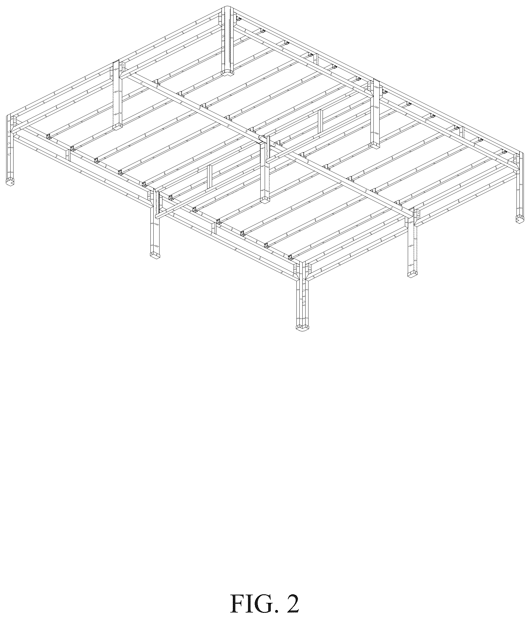 Patent USD1124700 Figure 2 – Metal bed