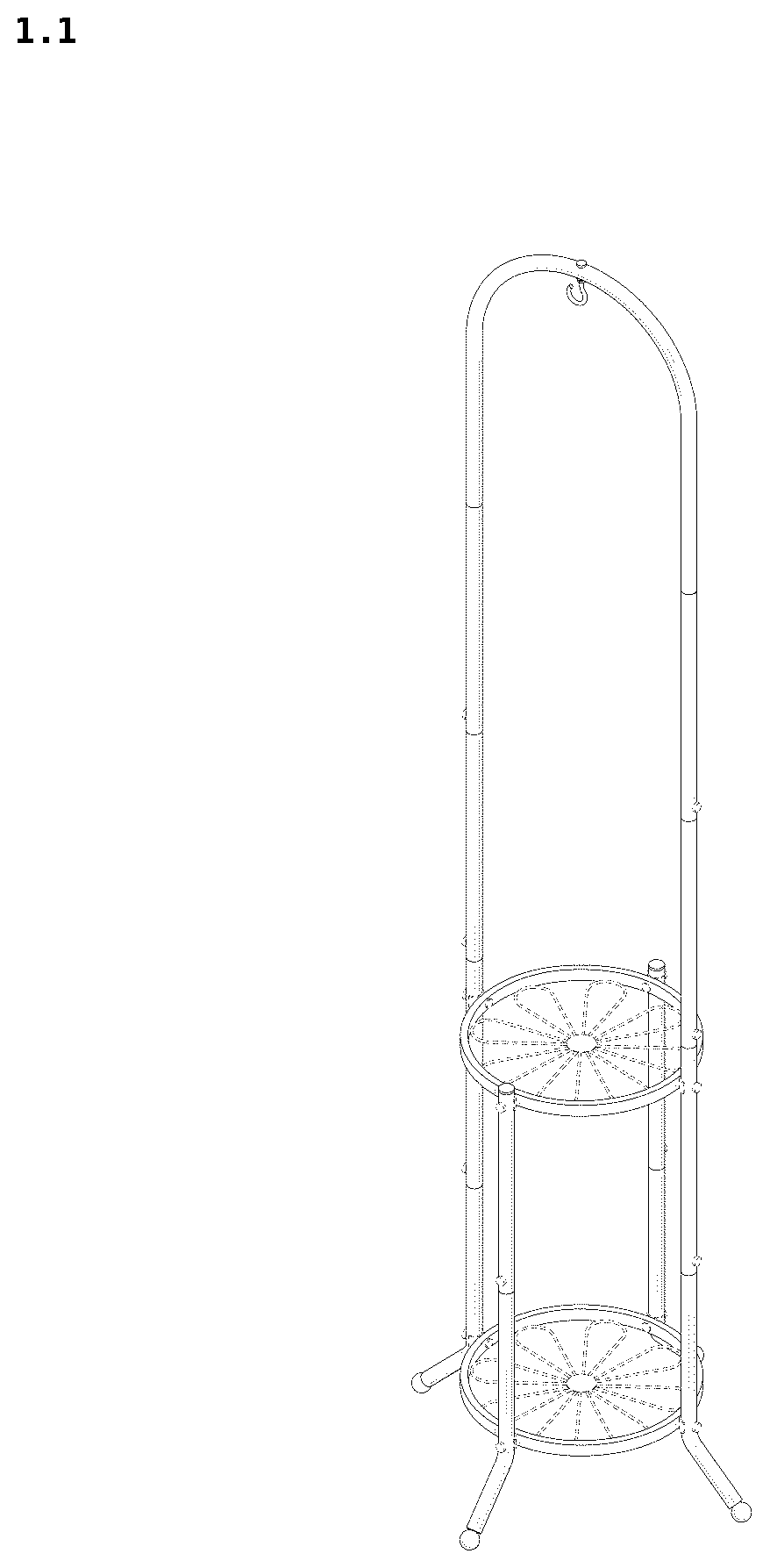 Patent USD1124701 Figure 1 – Flower stand